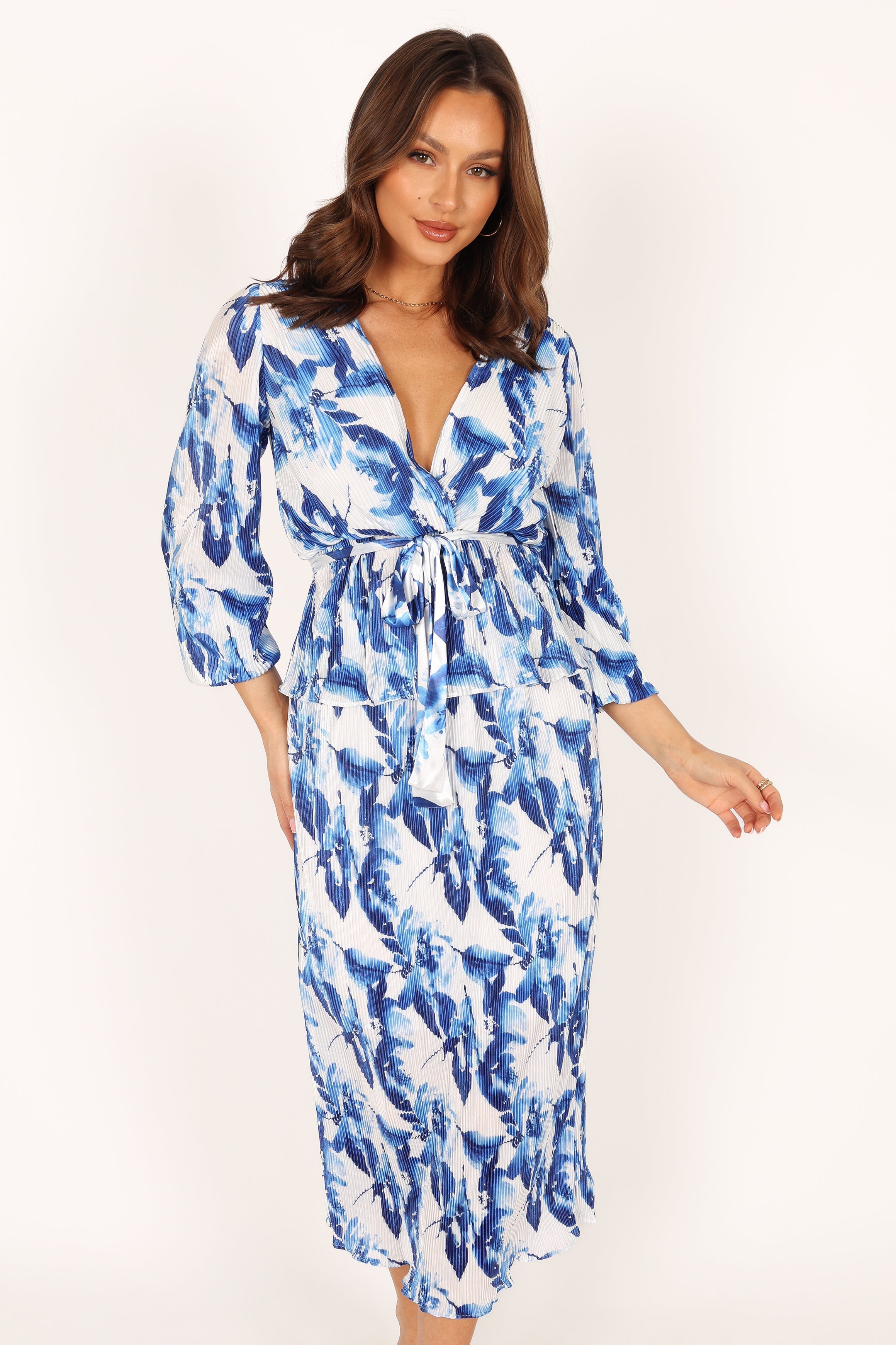 TOPS @Minelli Pleat Top - Blue