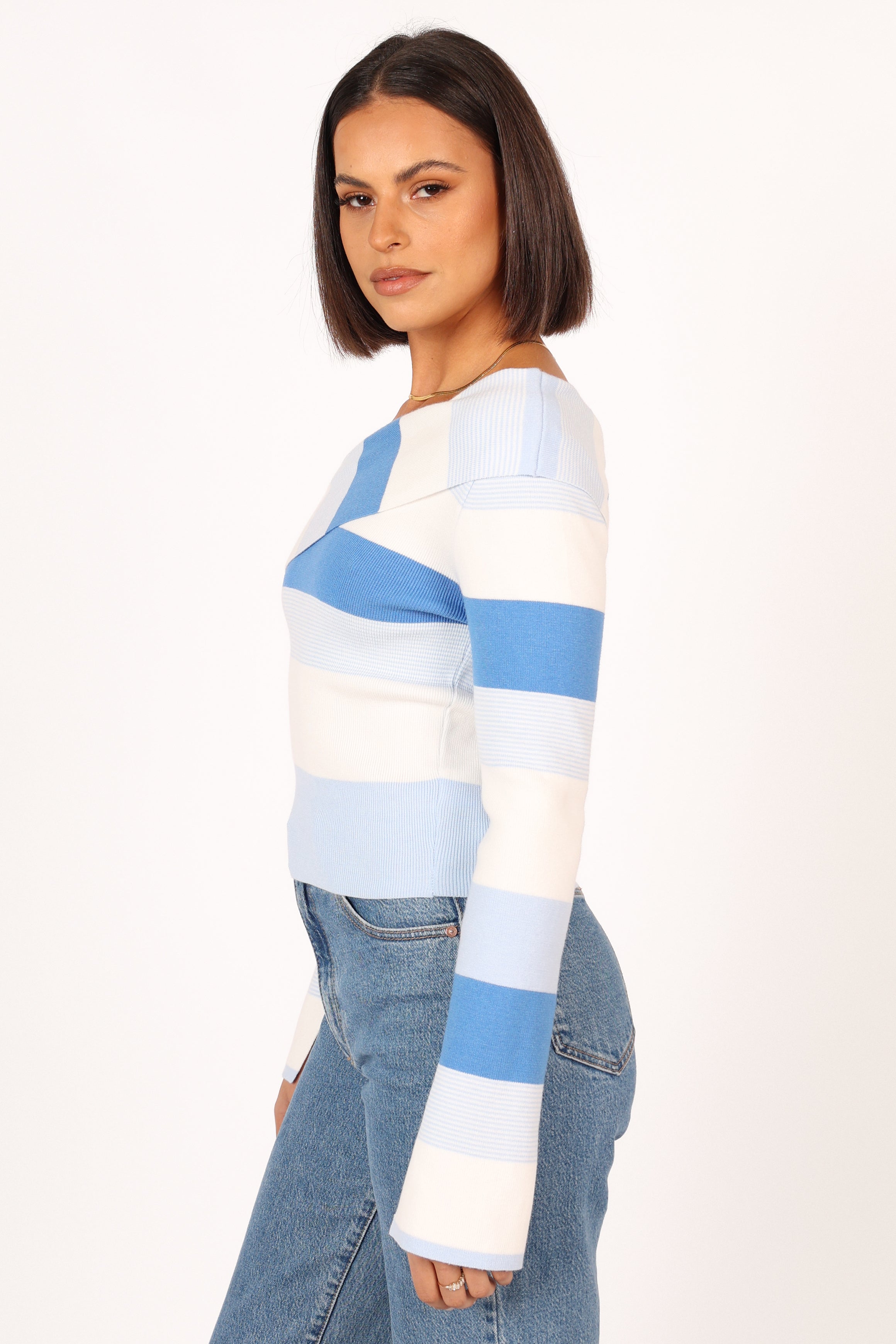 TOPS @Narla Knit Top - Blue