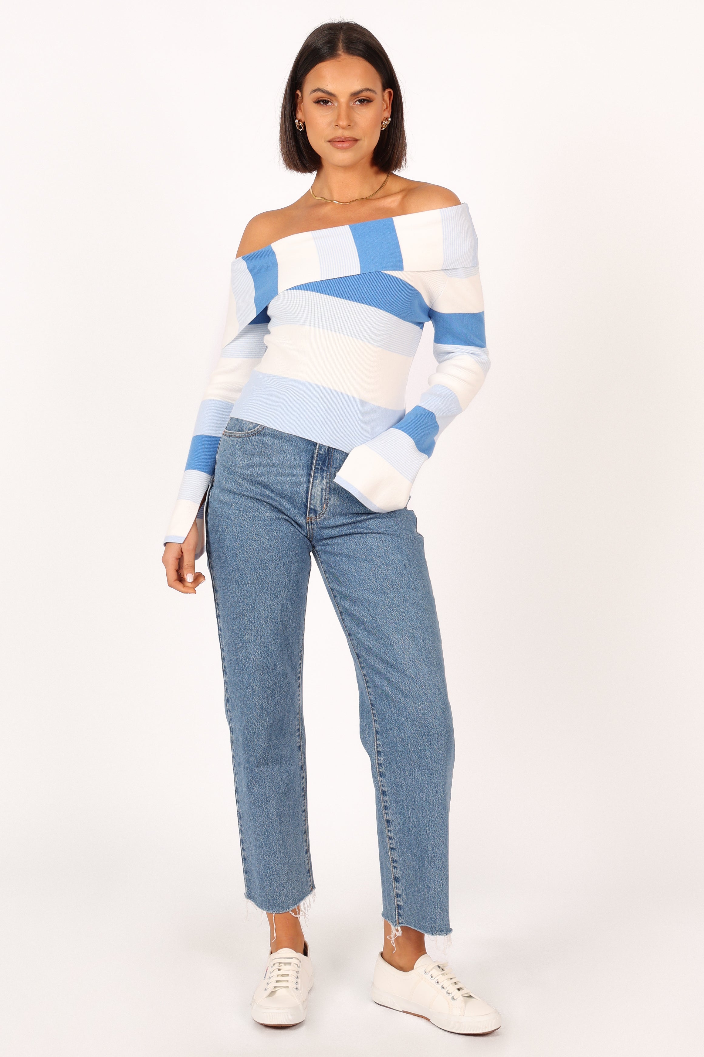 TOPS @Narla Knit Top - Blue