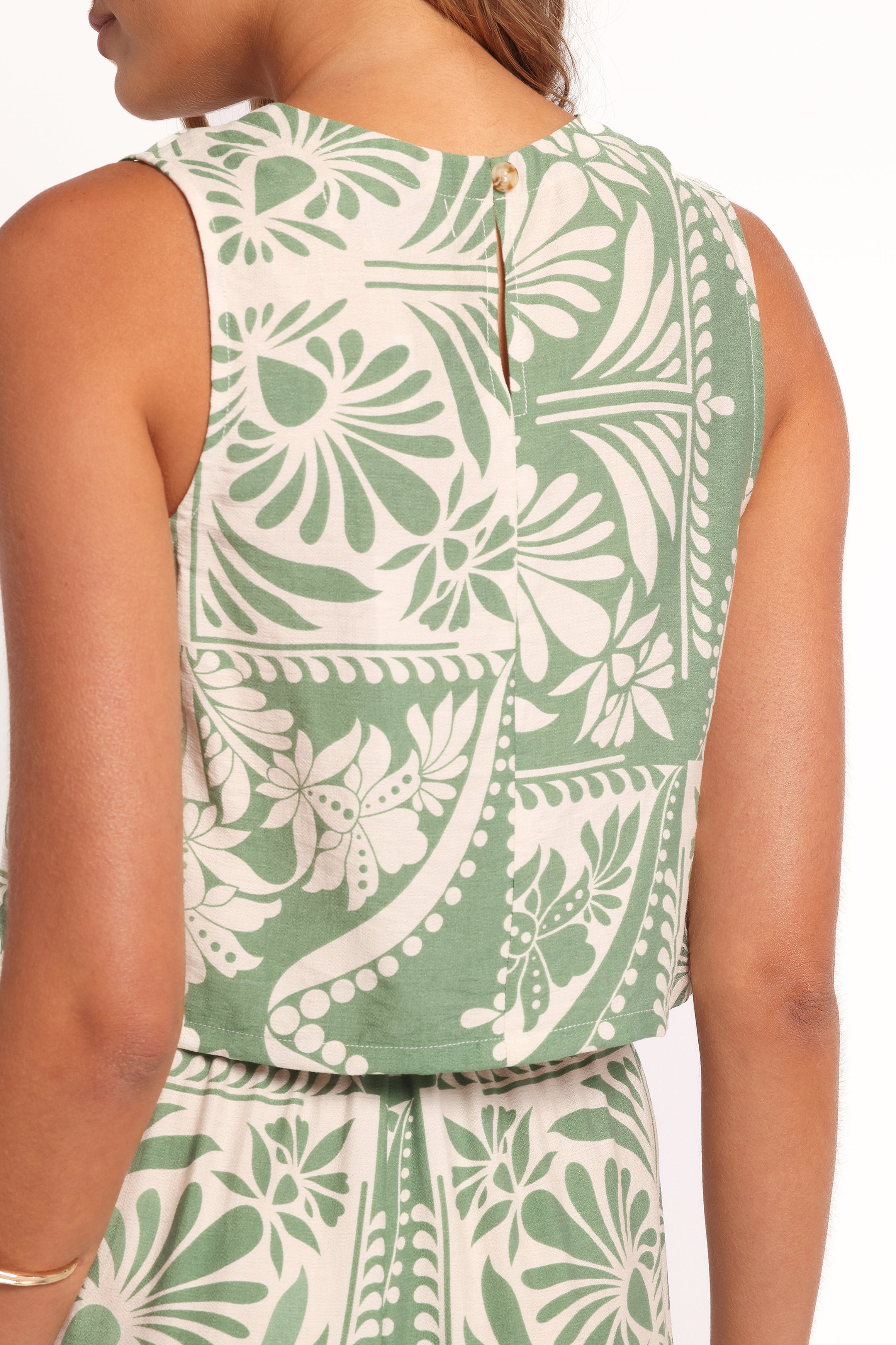 TOPS Nevin Top - Green Floral