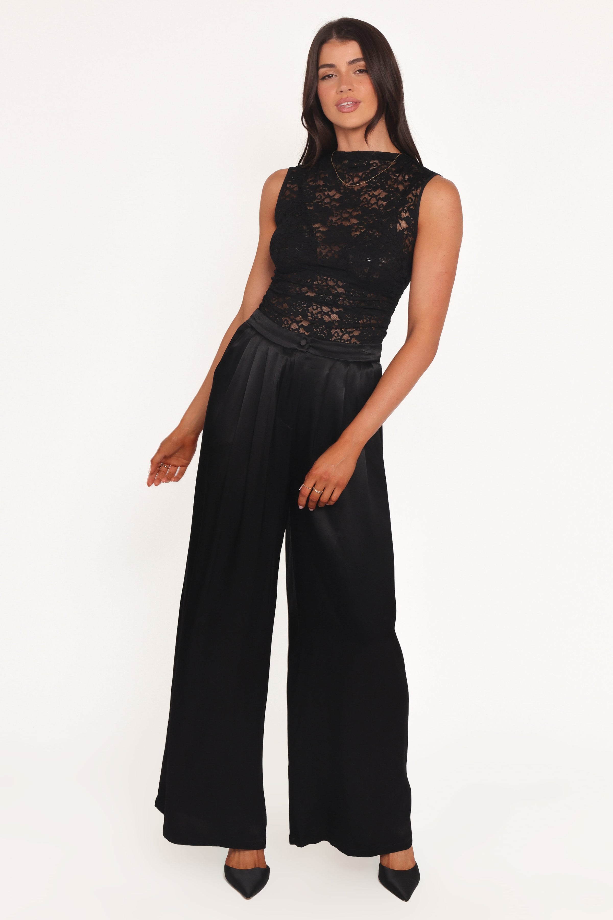 TOPS Nissa Lace Top - Black