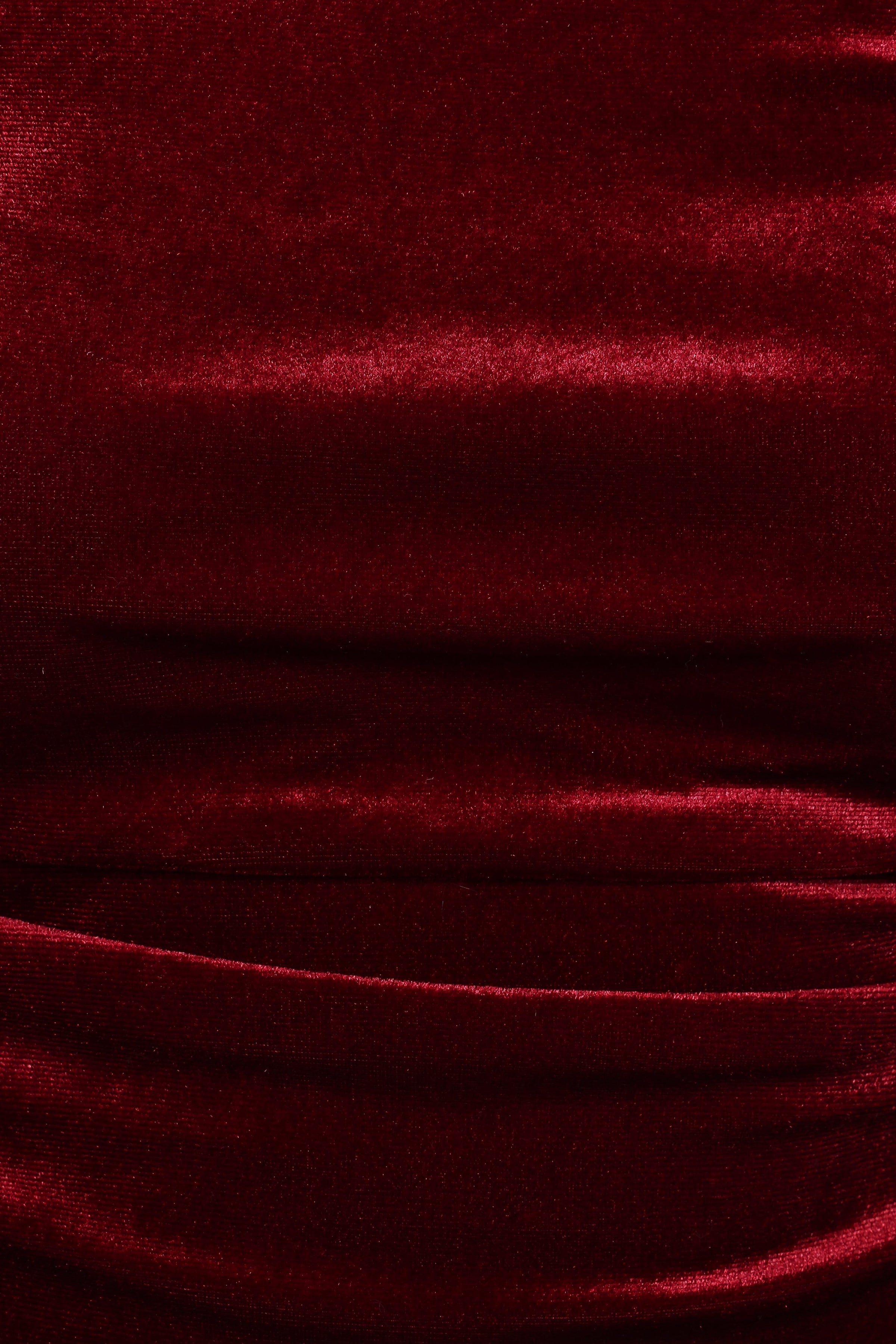 TOPS Nissa Velvet Top - Burgundy