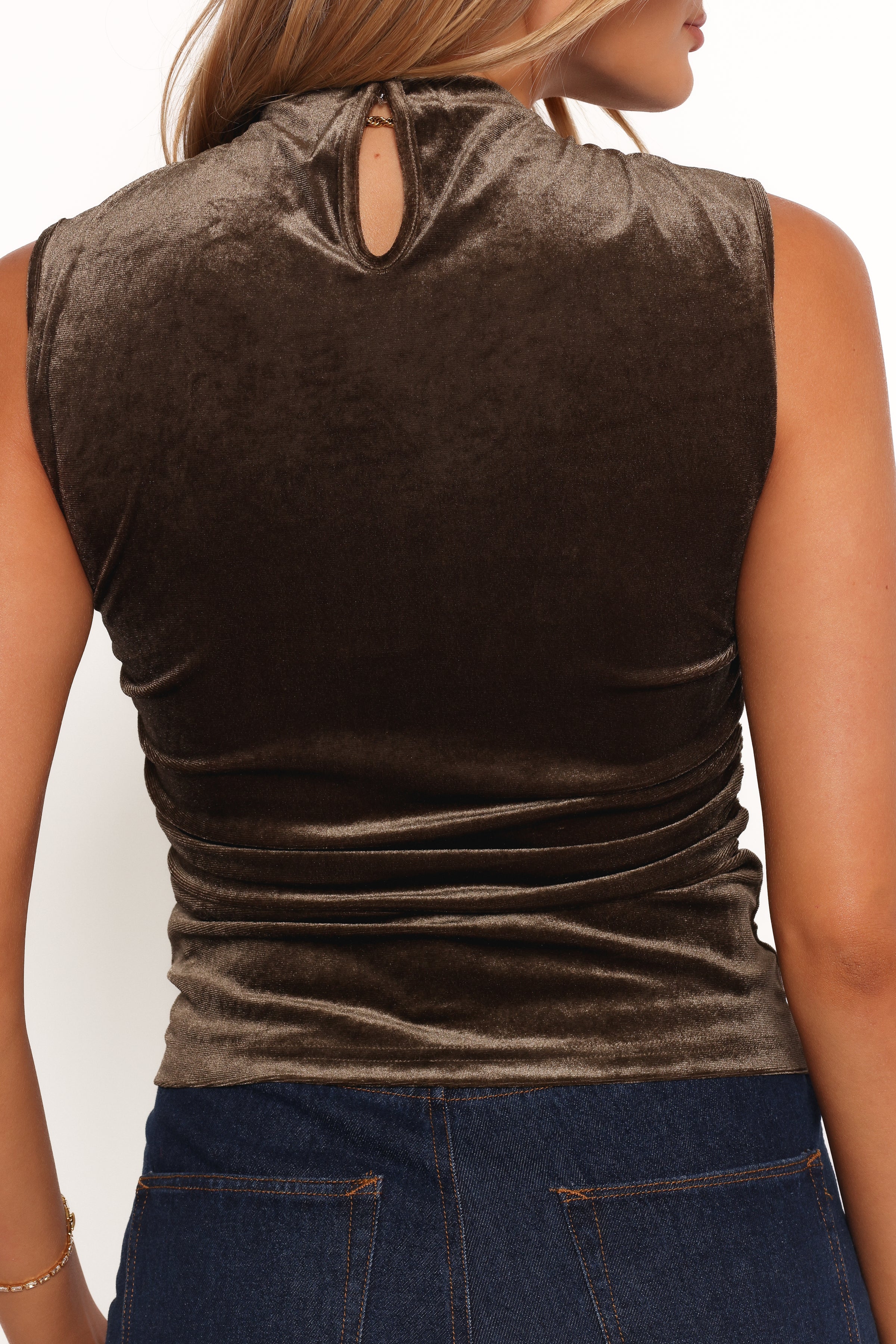 TOPS Nissa Velvet Top - Olive