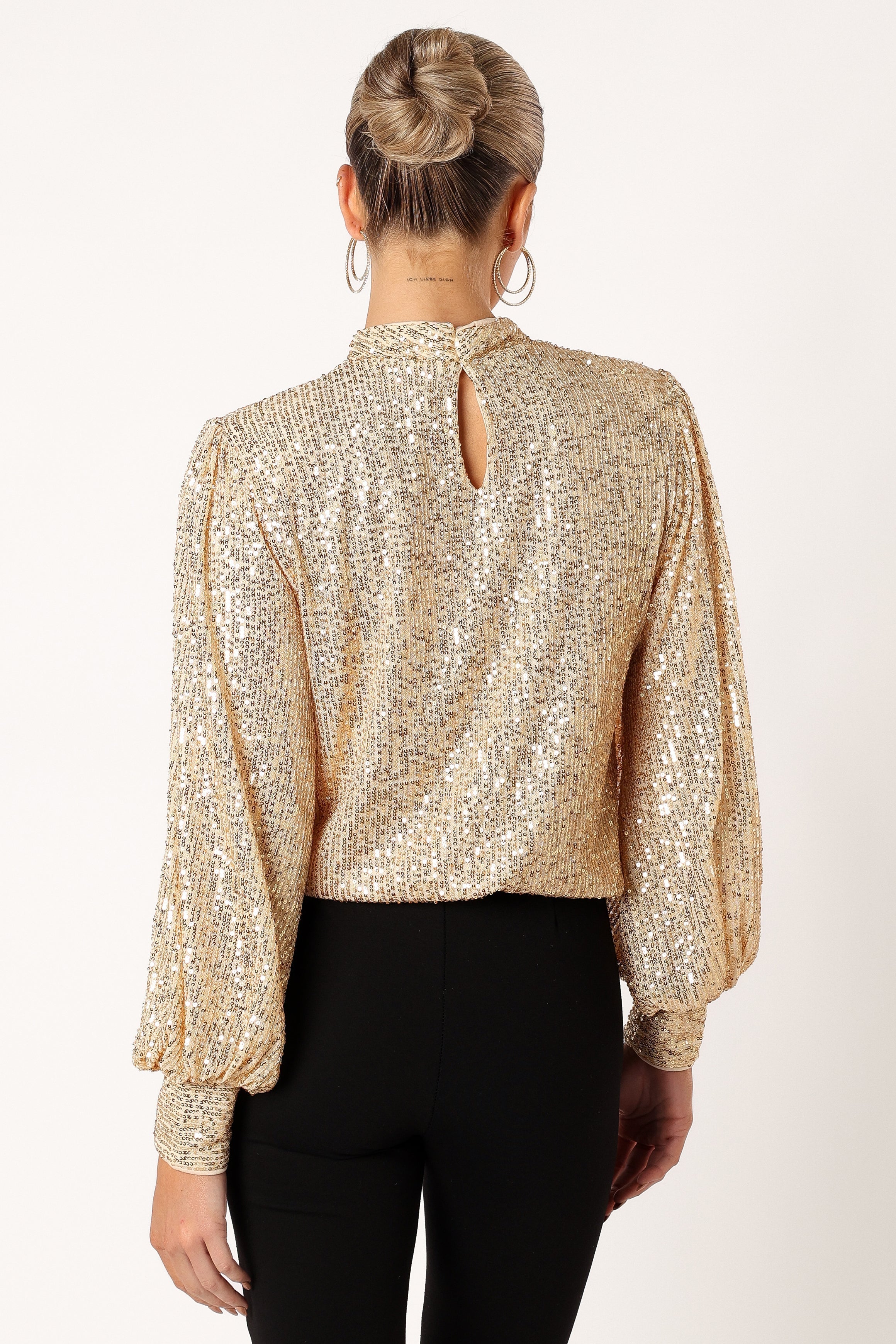 TOPS @Oscar Sequin Top - Gold