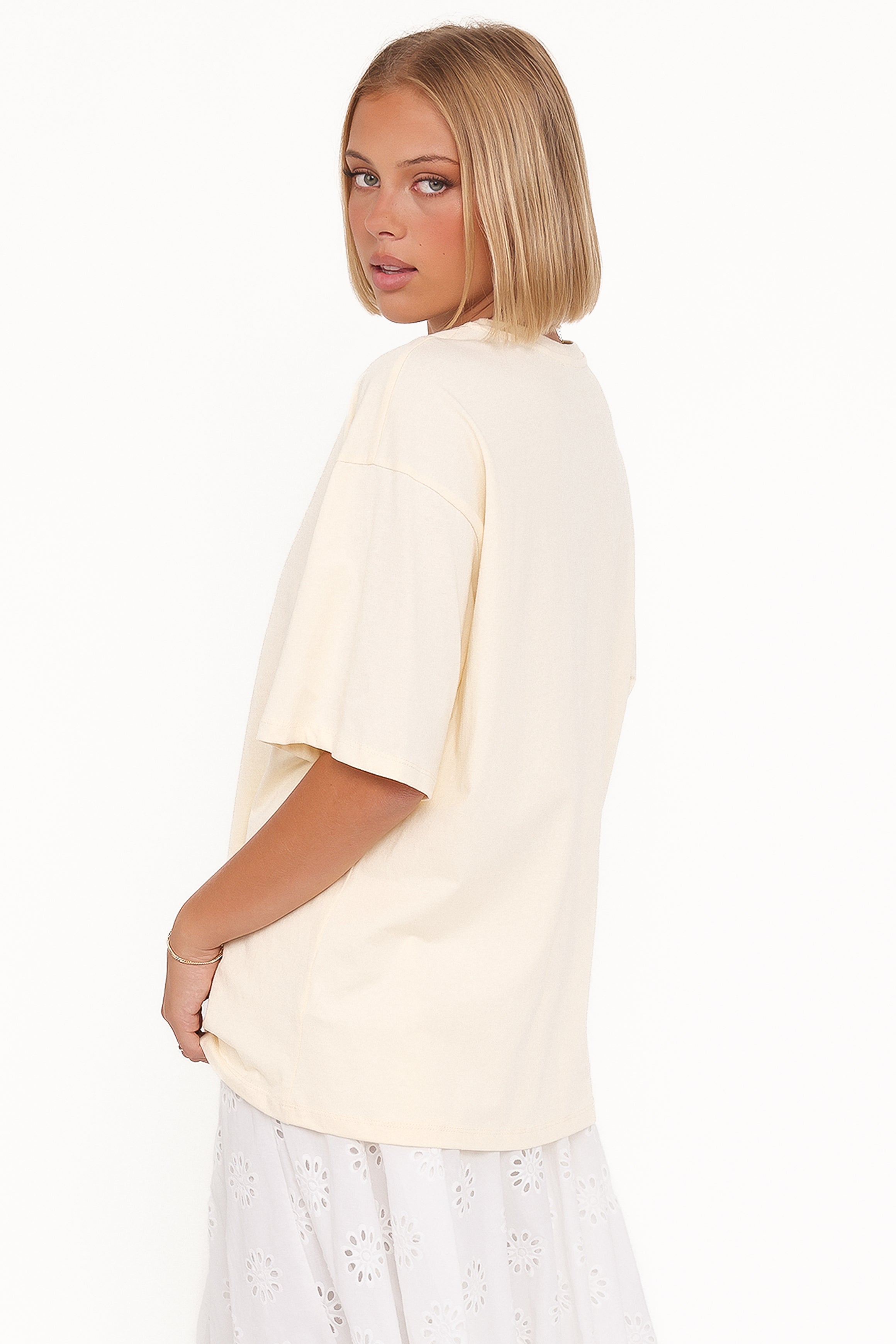 TOPS Petite Saucisse Tee - Cream