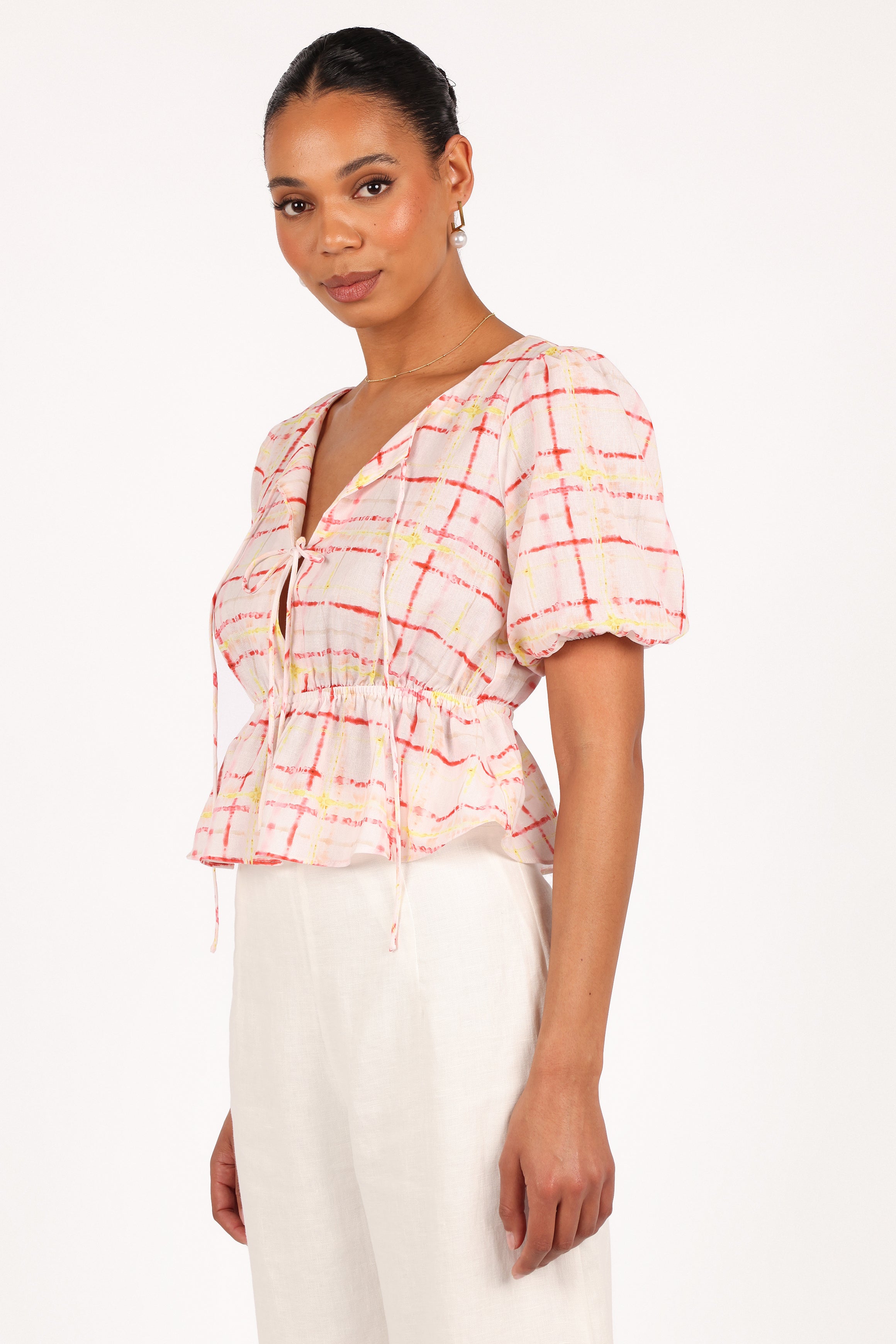 TOPS Pippi Top - Sunset Check