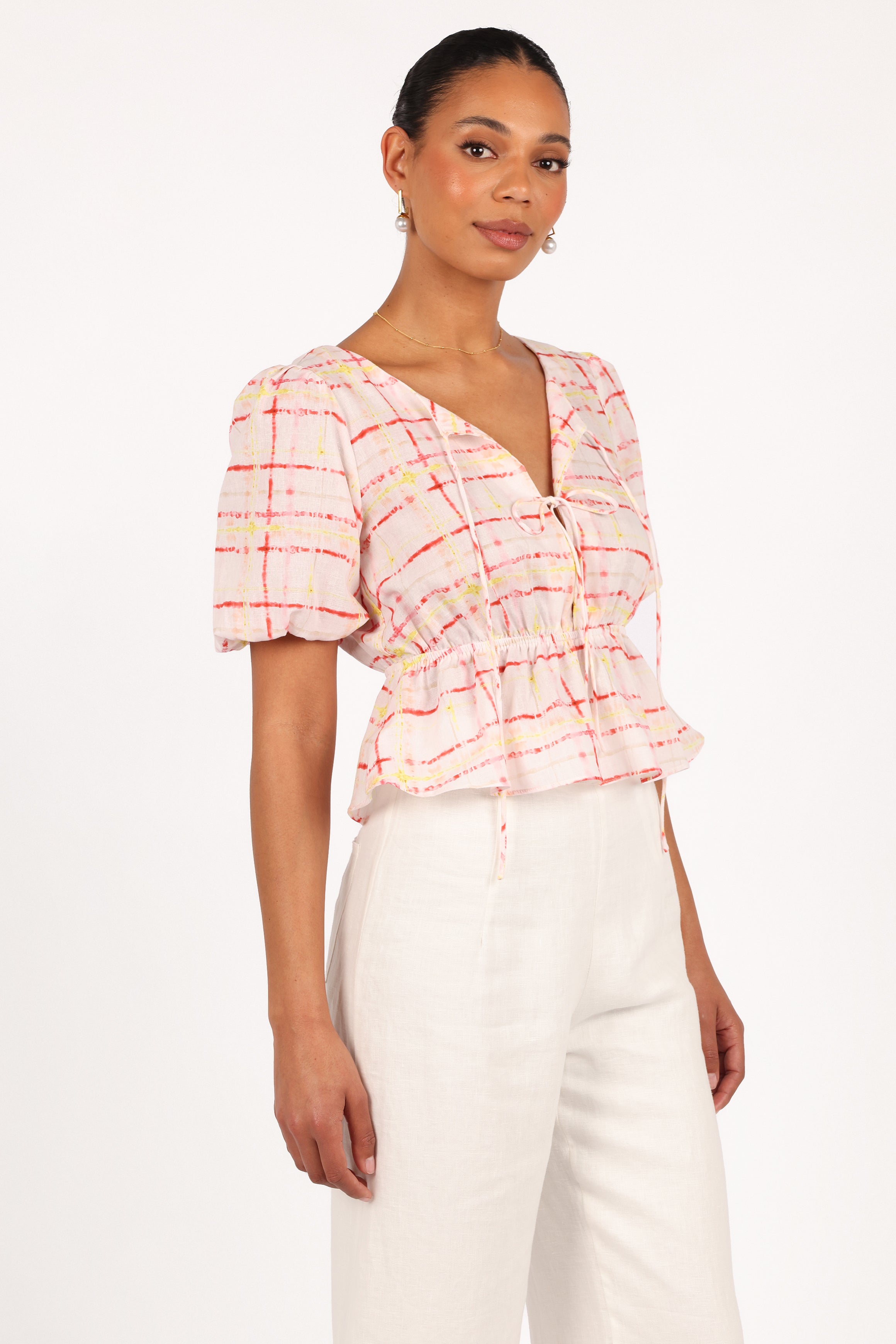 TOPS Pippi Top - Sunset Check