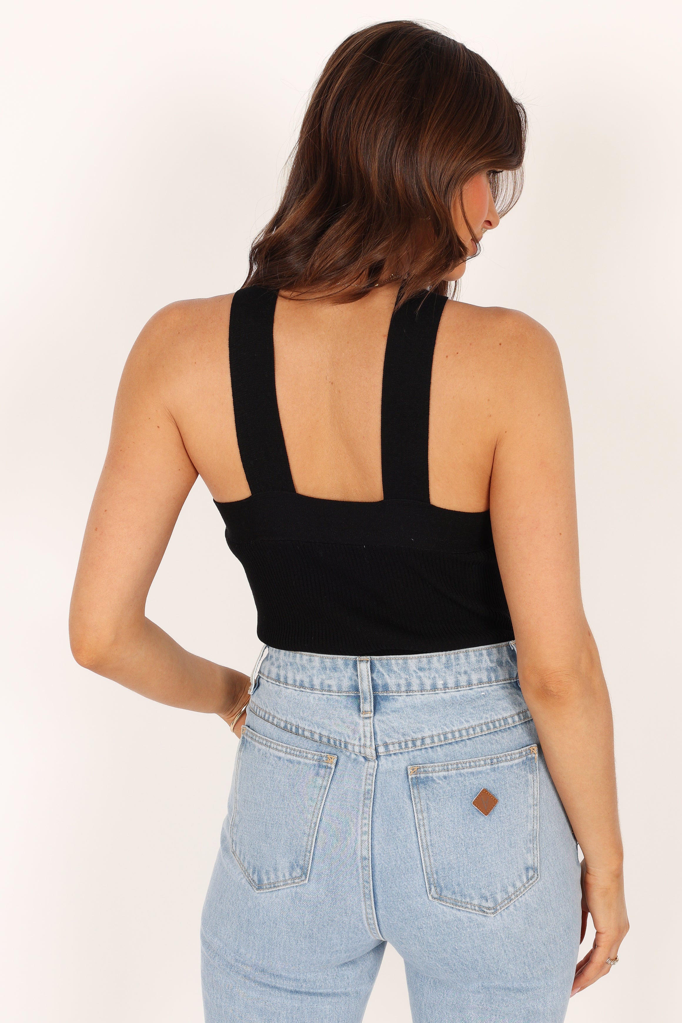 TOPS @Pollie Knit Top - Black