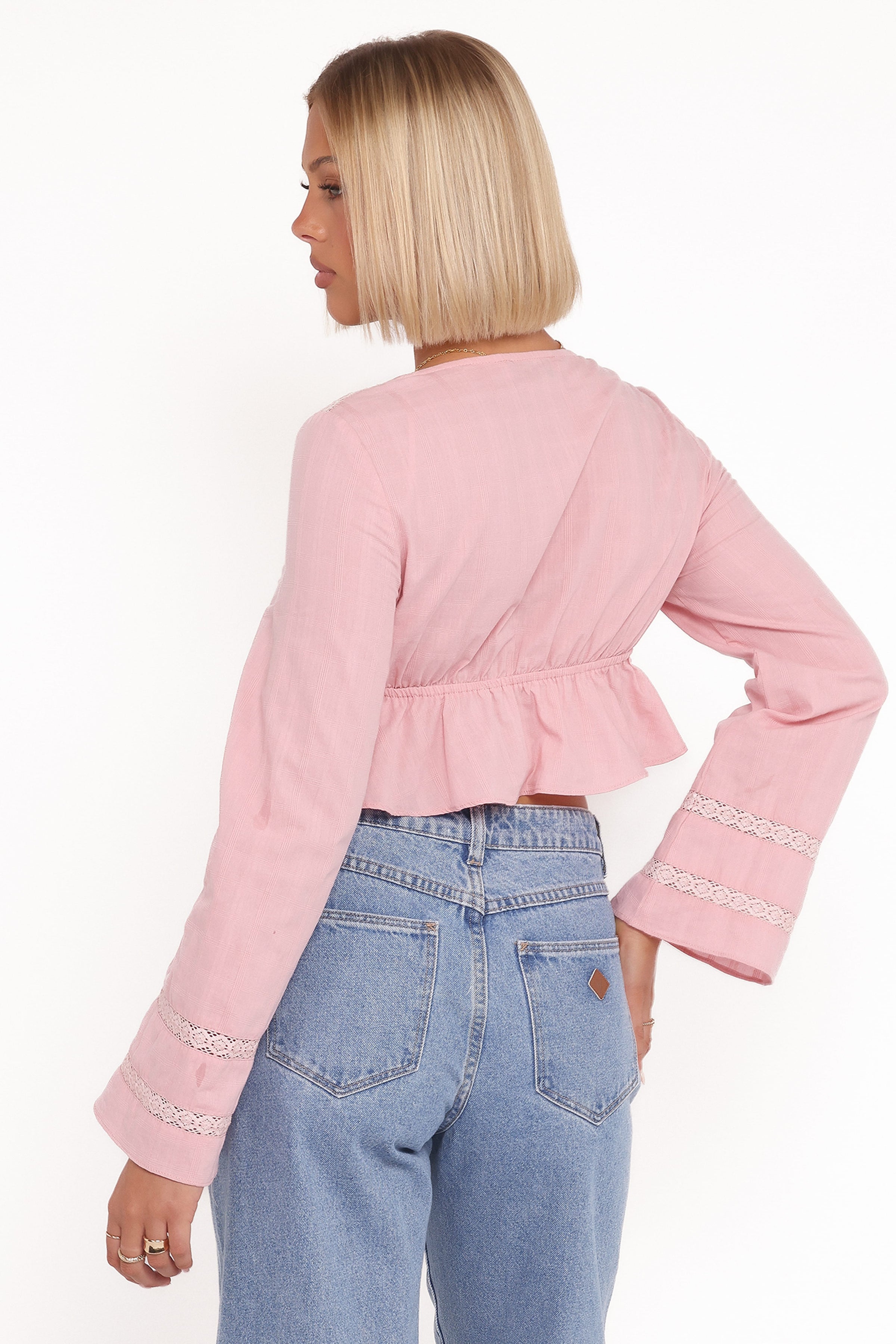 TOPS Reed Long Sleeve Top - Pink