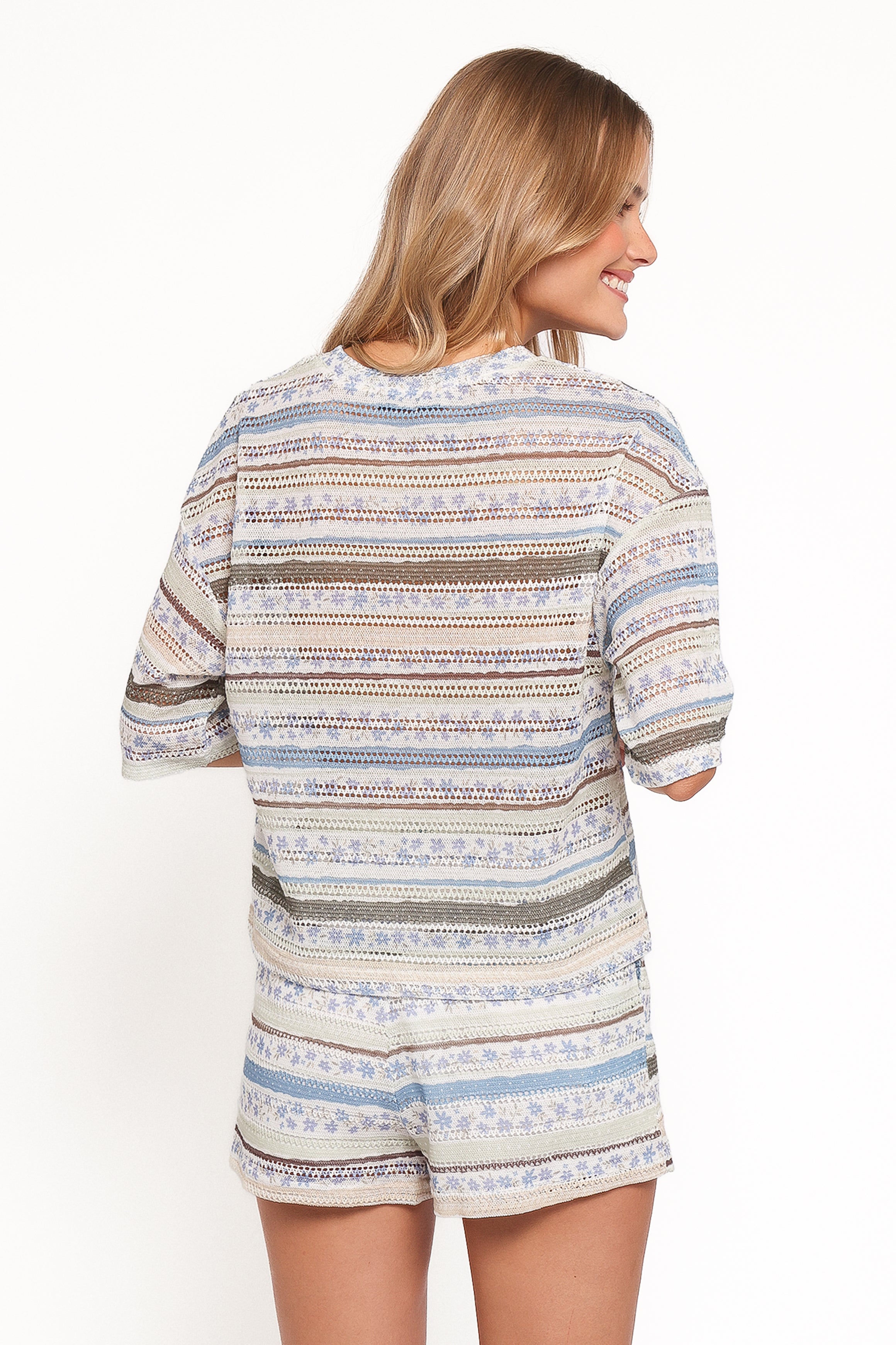 TOPS Reese Textured Tee - Multi Stripe