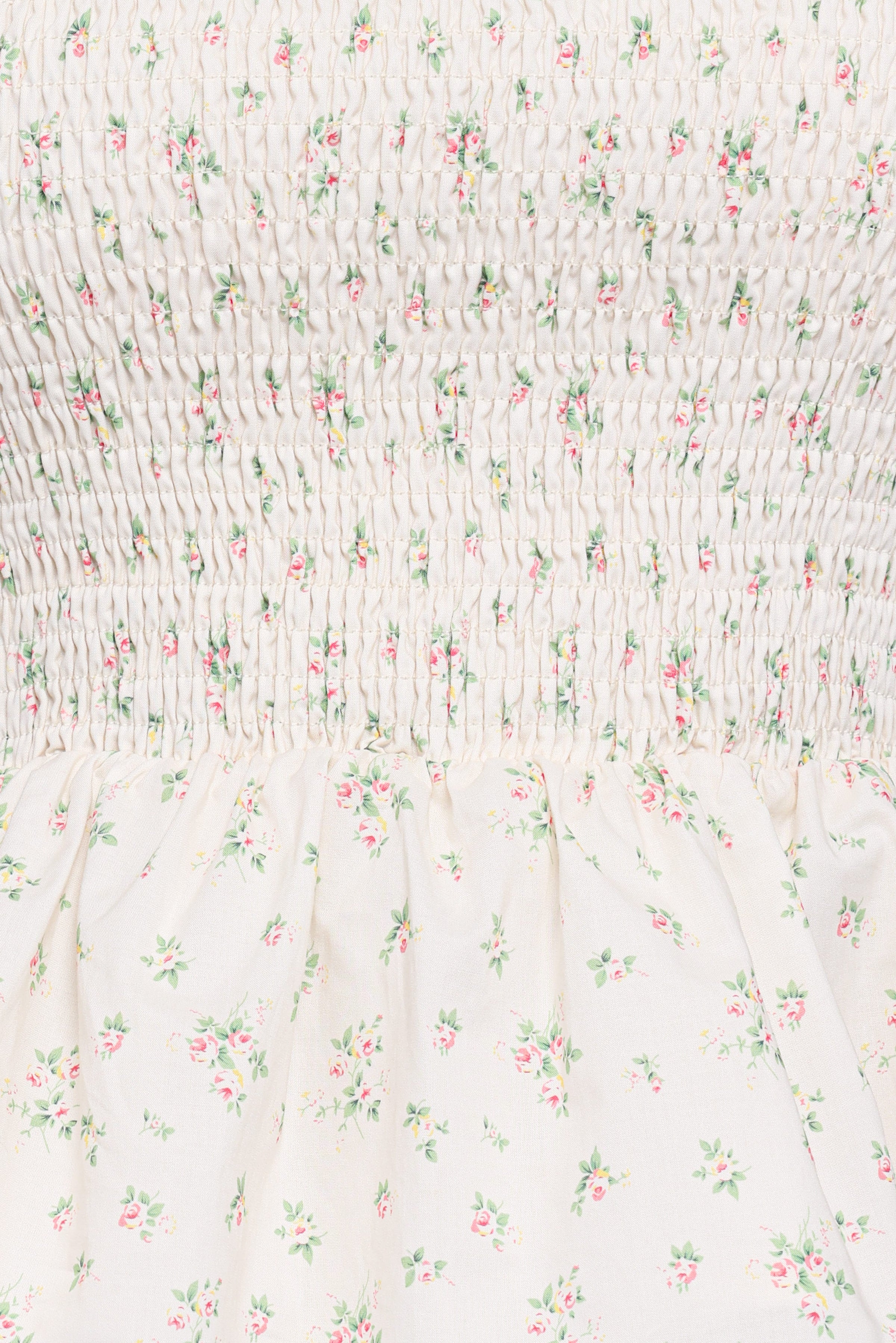 TOPS Remira Smocked Ruffle Top - White Betty