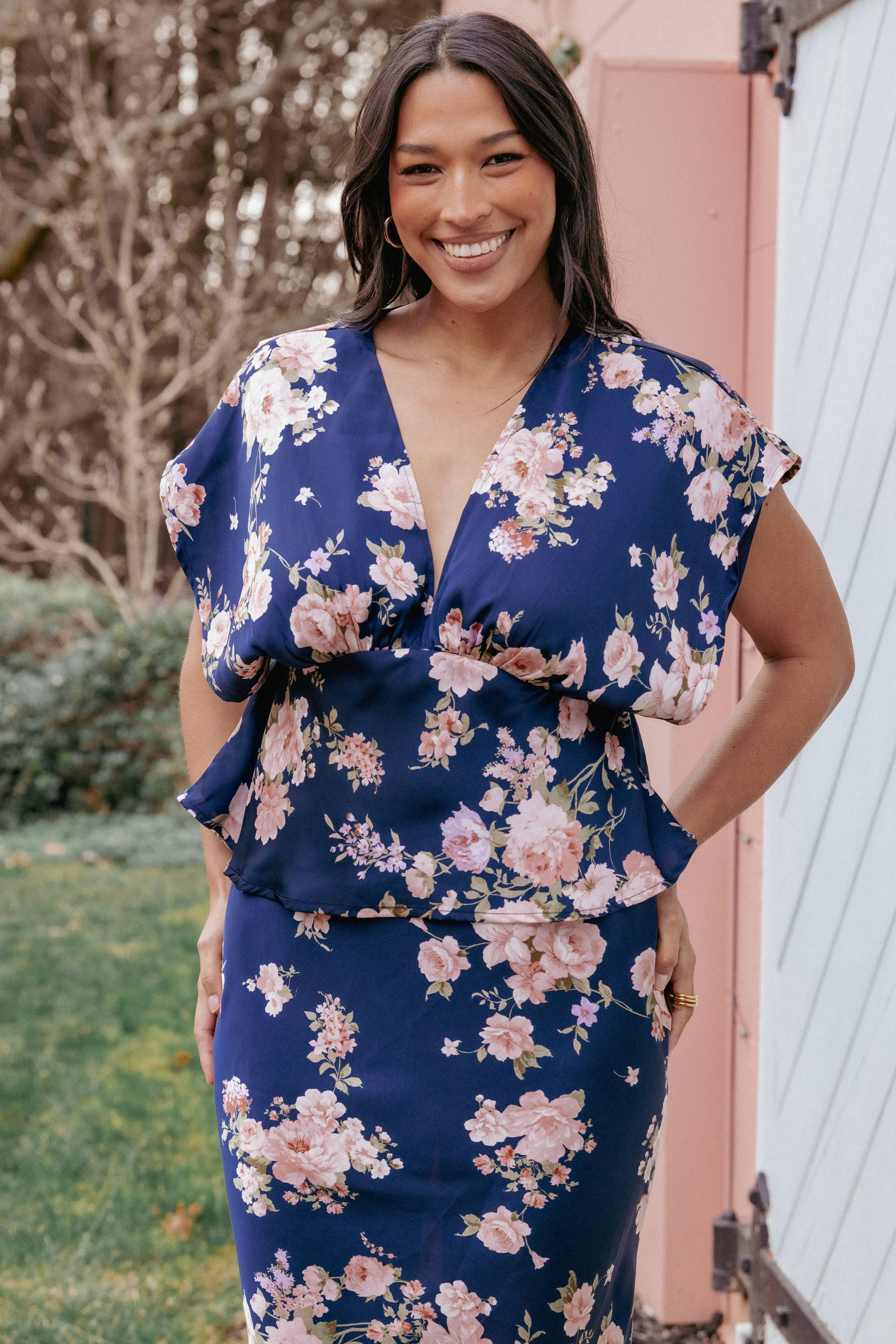 TOPS Ricki Top - Navy Floral
