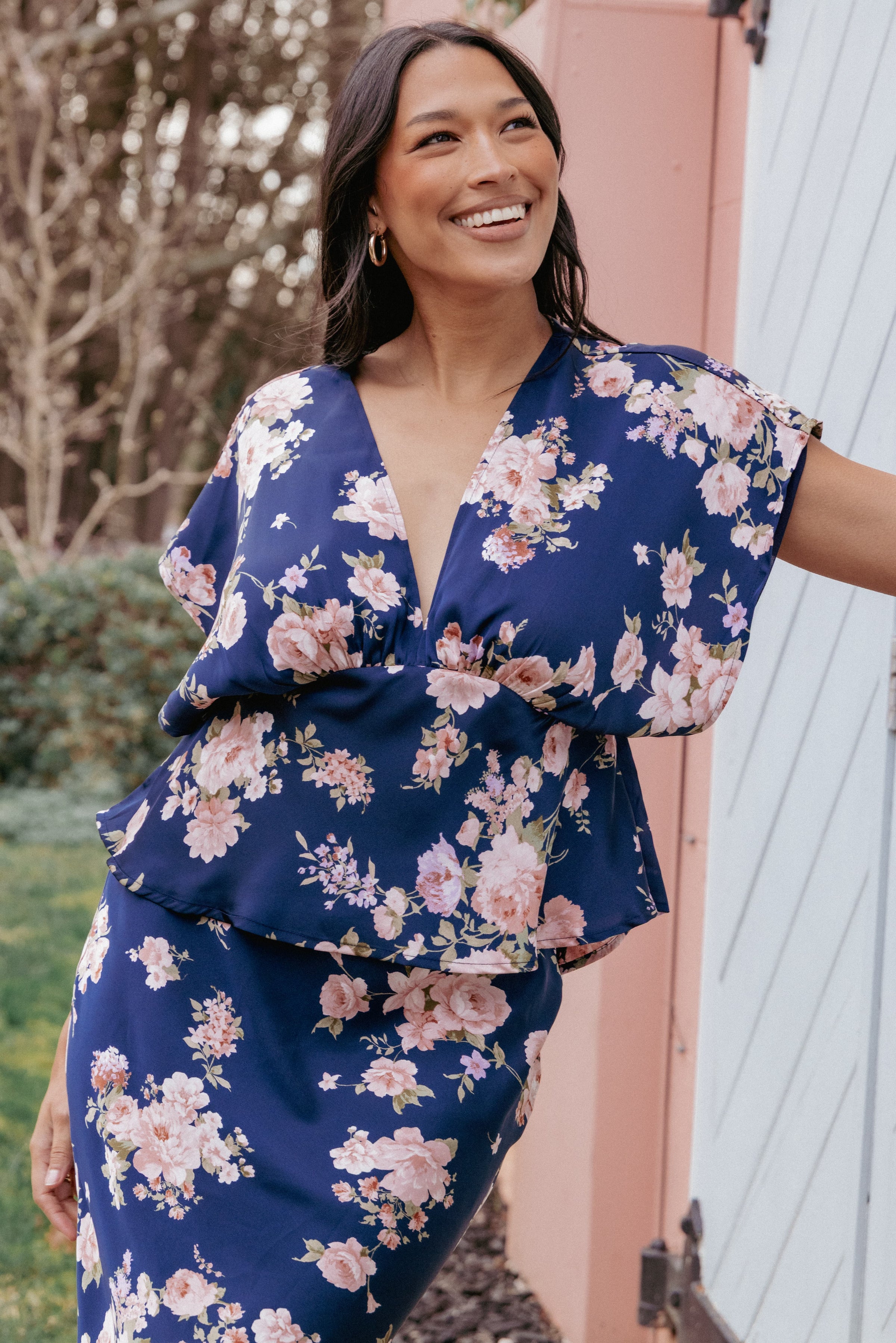TOPS Ricki Top - Navy Floral