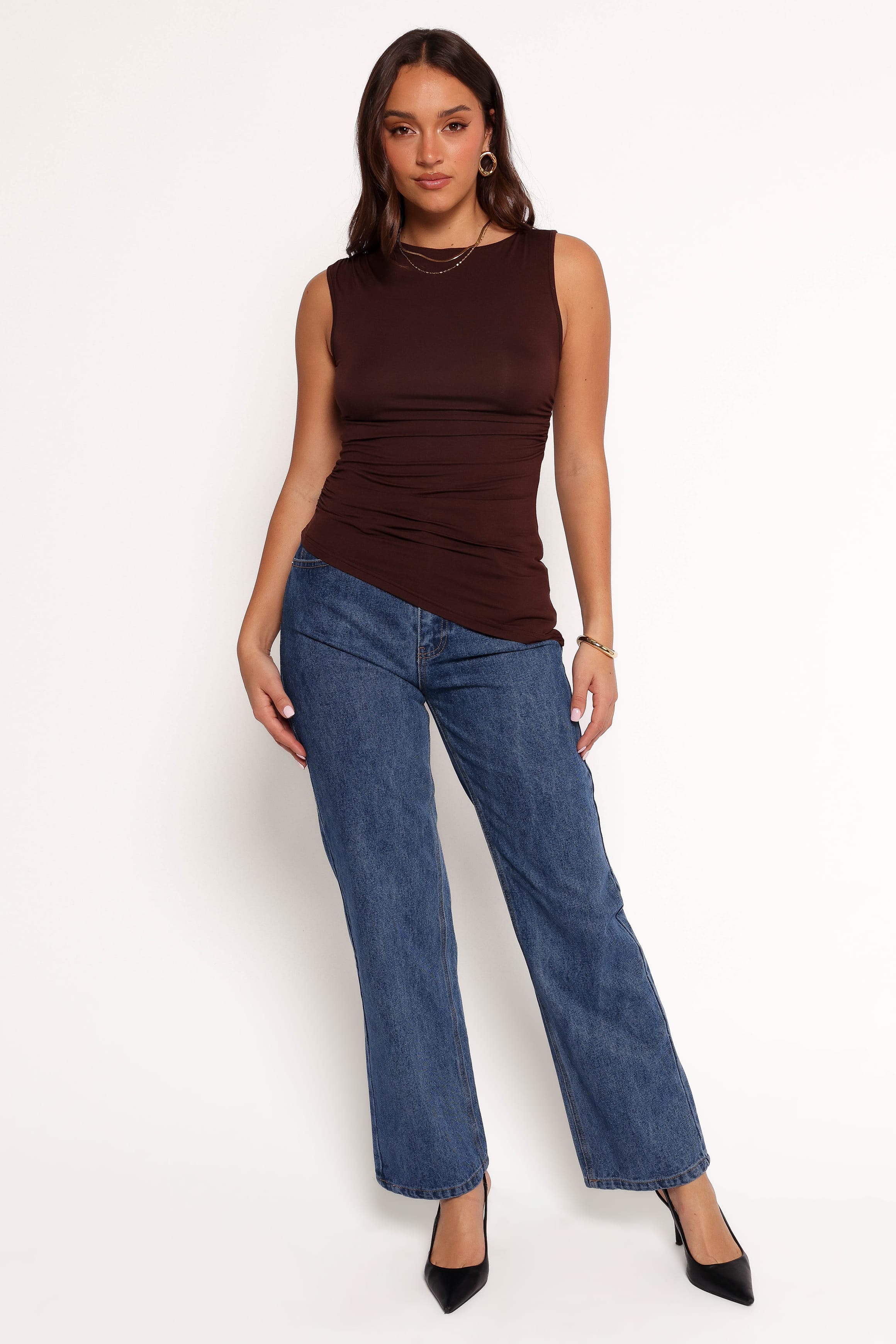 TOPS Romy Top - Chocolate Brown