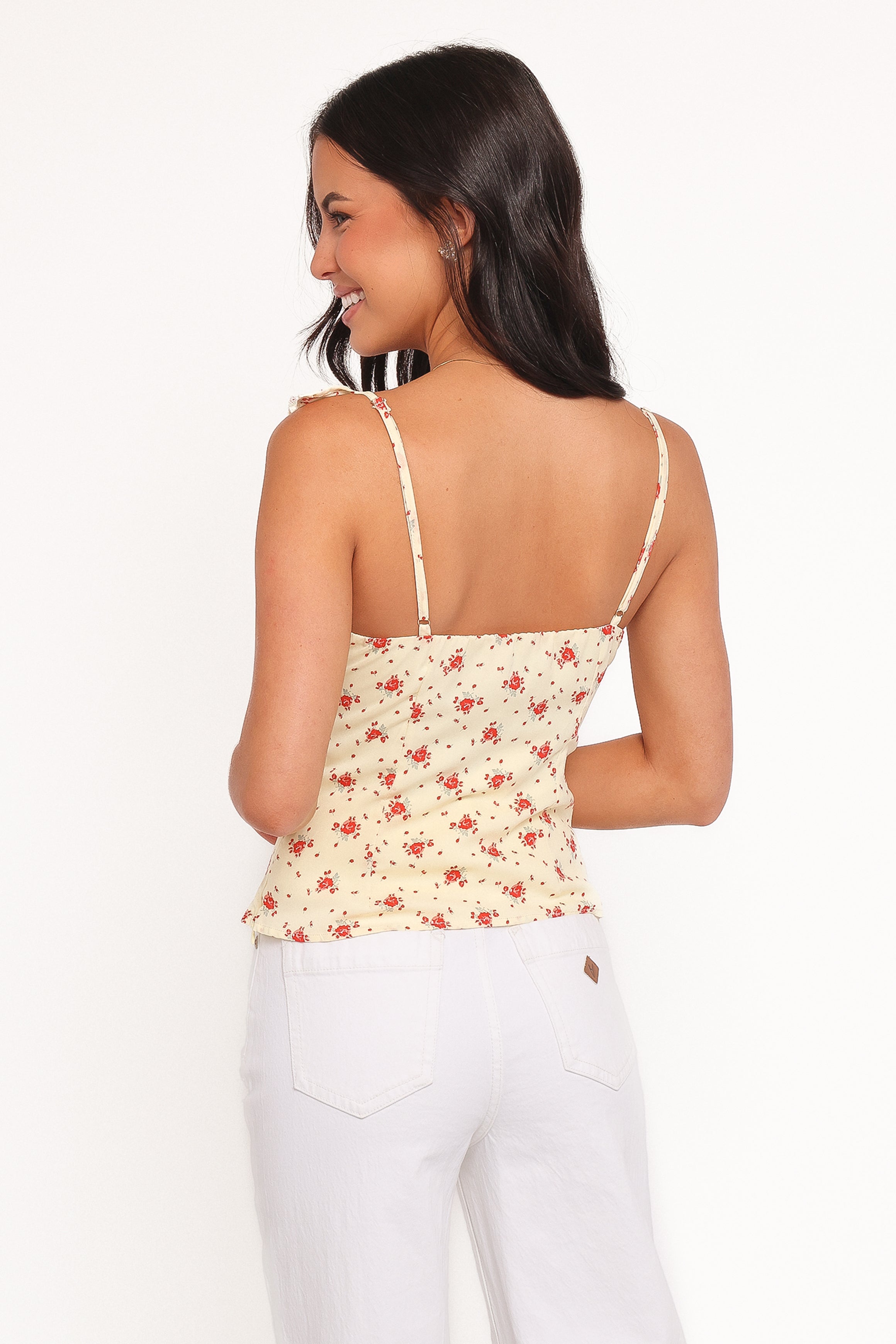 TOPS Roni Tank Top - Yellow Floral