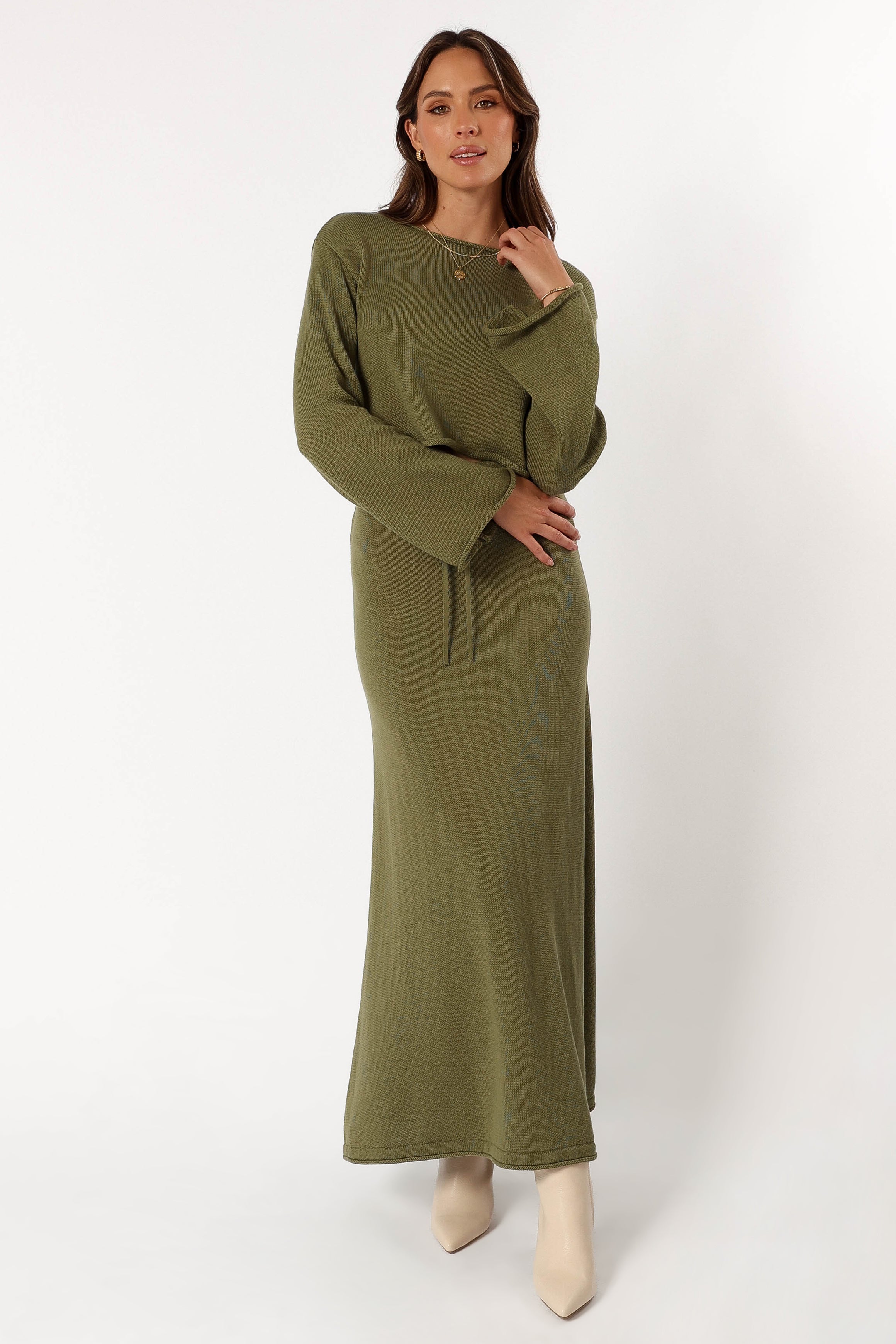 TOPS Rooney Knit Jumper - Olive (Hold for Cool Beginnings)