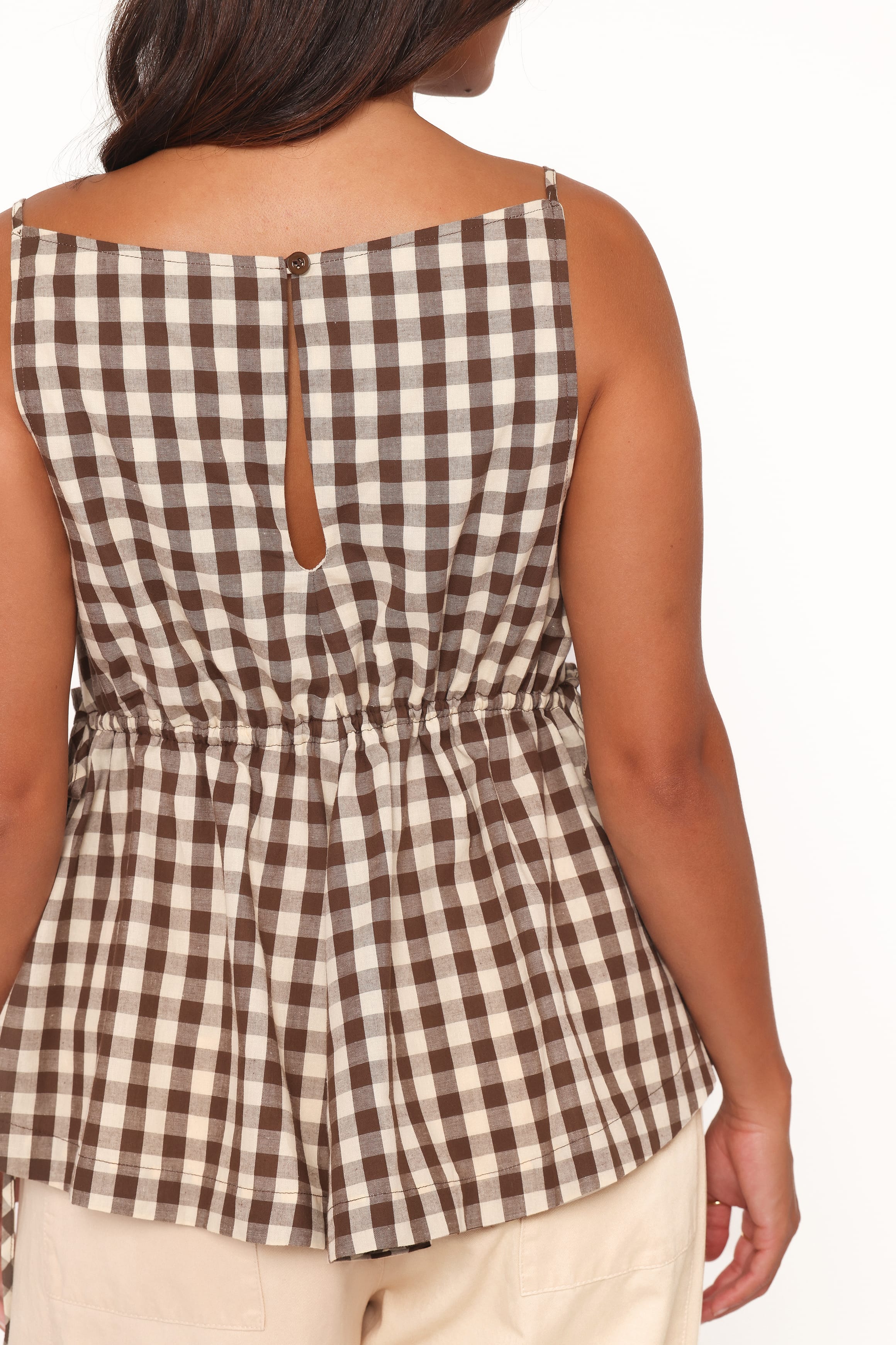 TOPS Rory Top - Brown Gingham