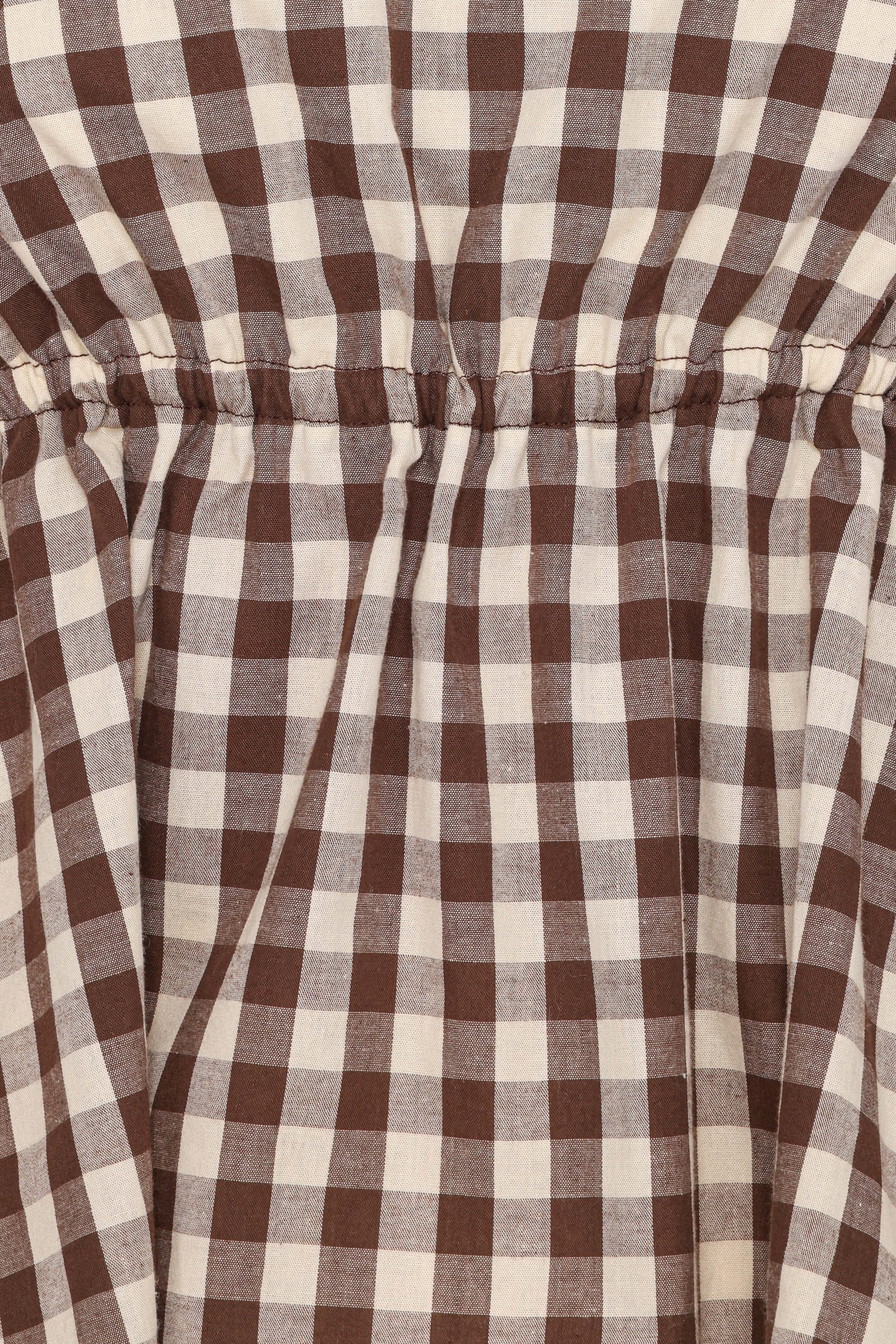 TOPS Rory Top - Brown Gingham