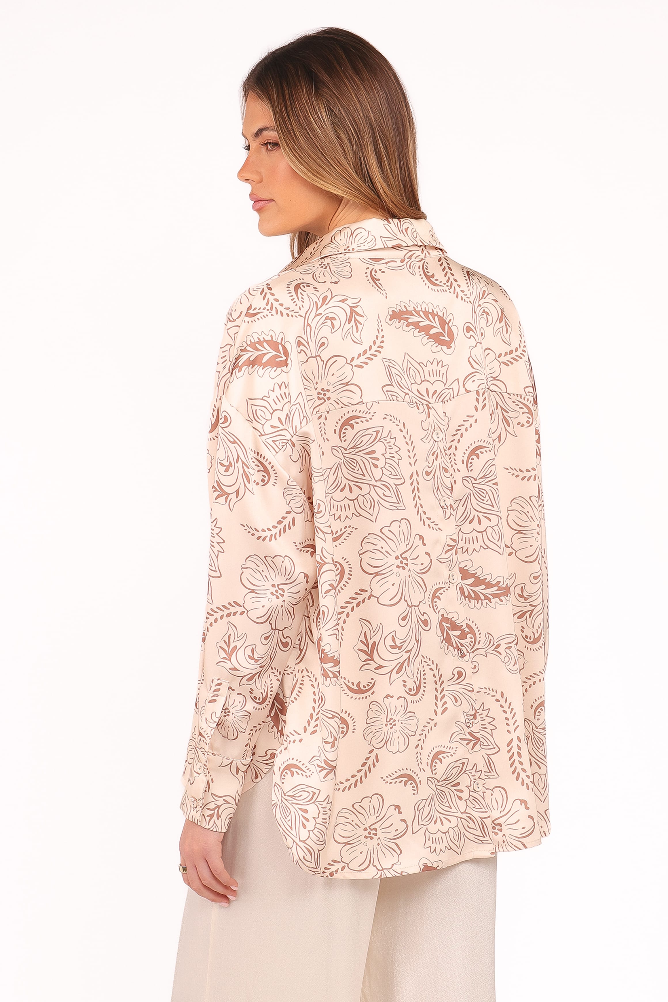 TOPS Rosalie Shirt - Brown Paisley