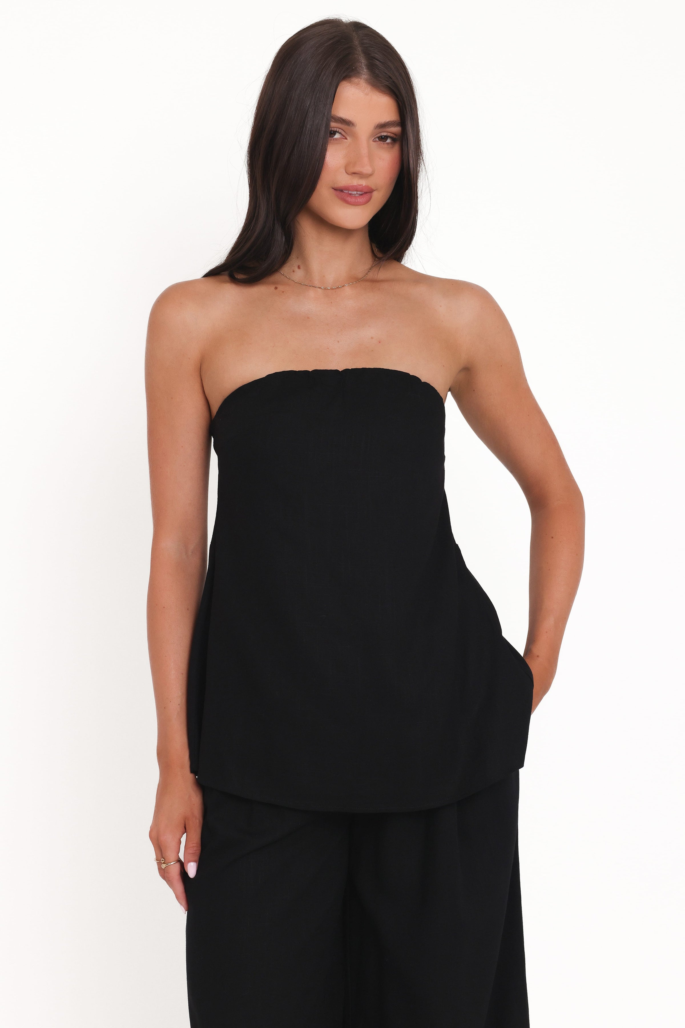 TOPS Rosemarie Strapless Top - Black