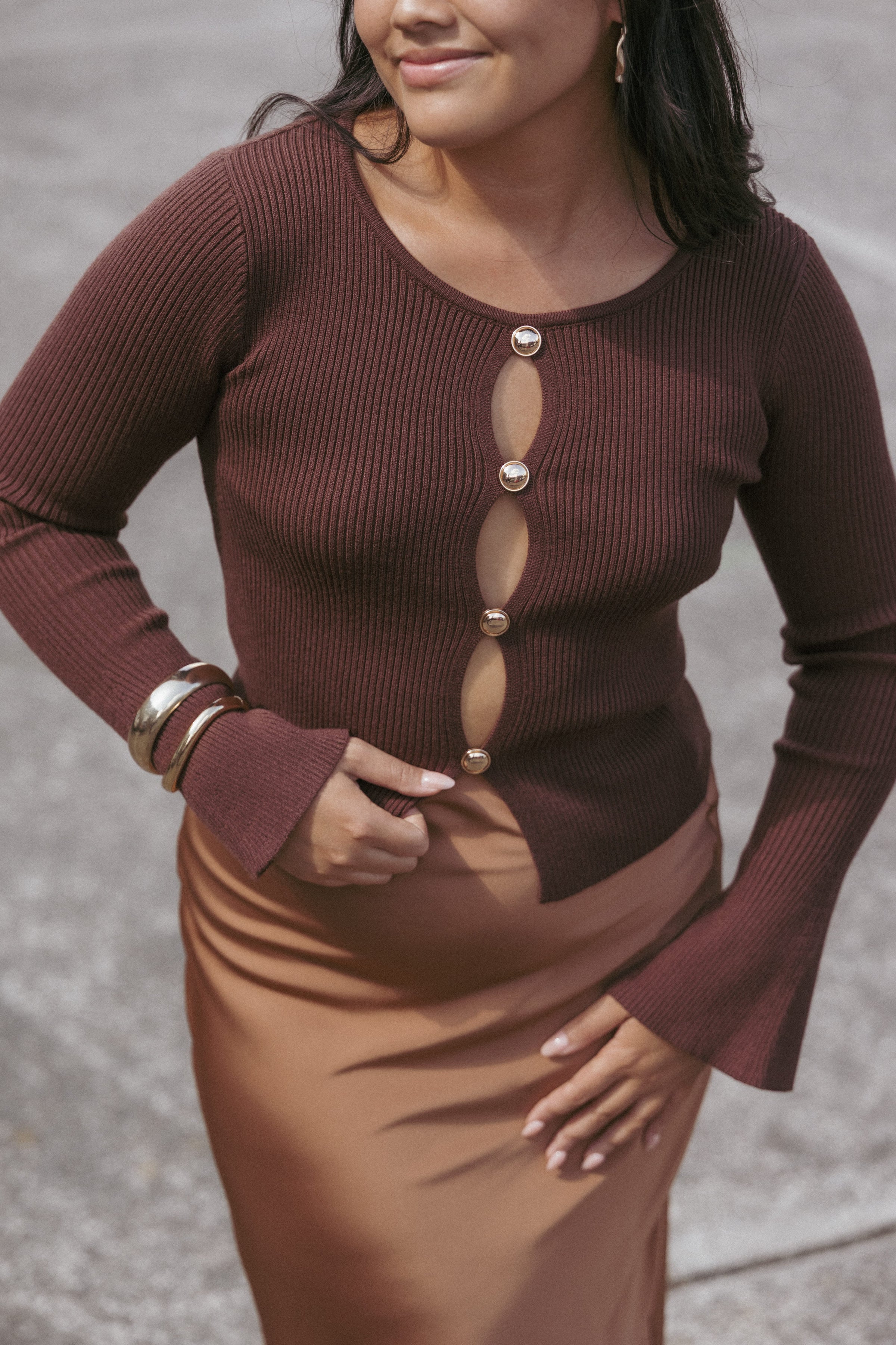 TOPS Rosienna Knit Top - Chocolate