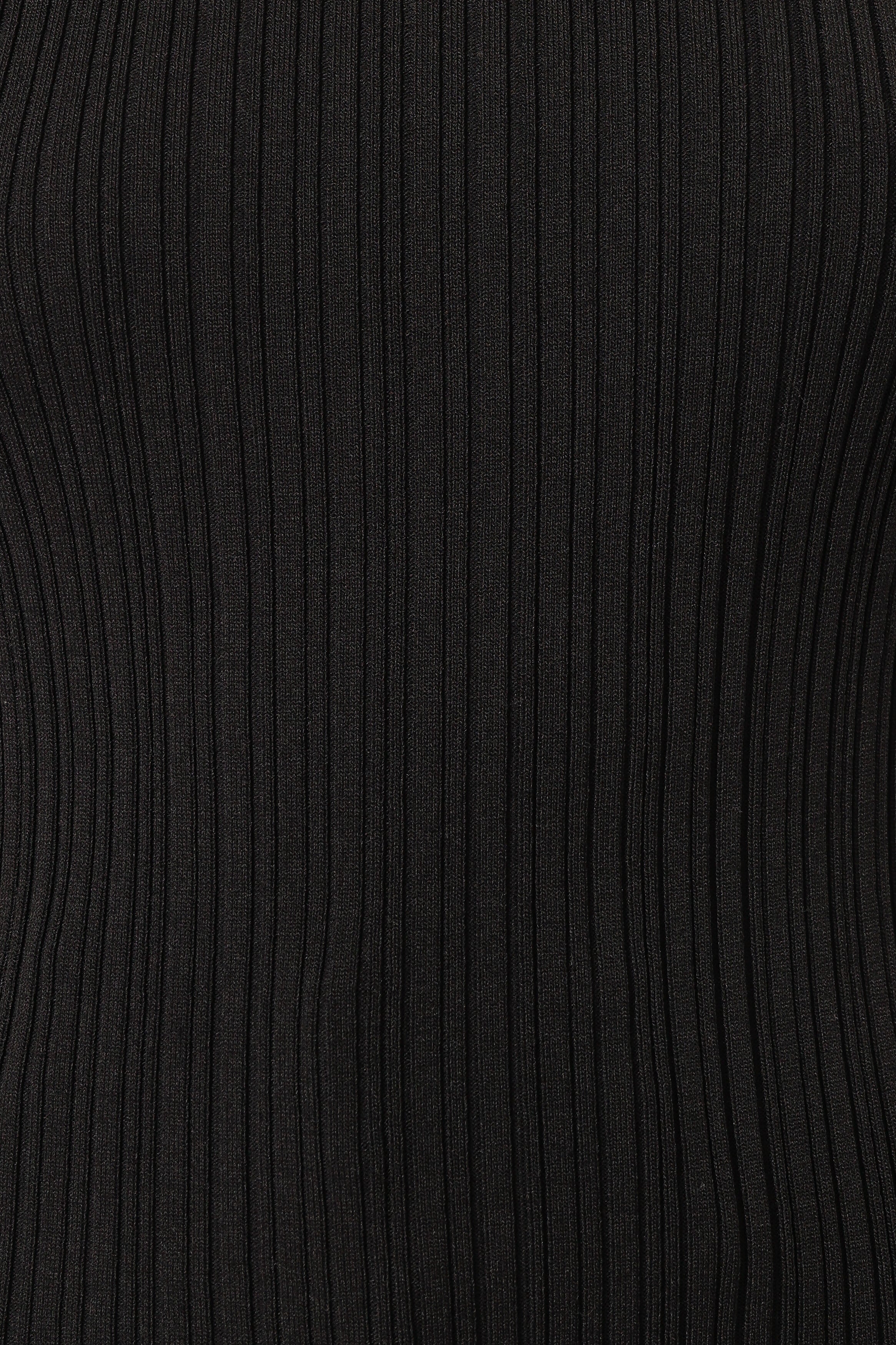 TOPS @Rowie Ribbed Top - Black