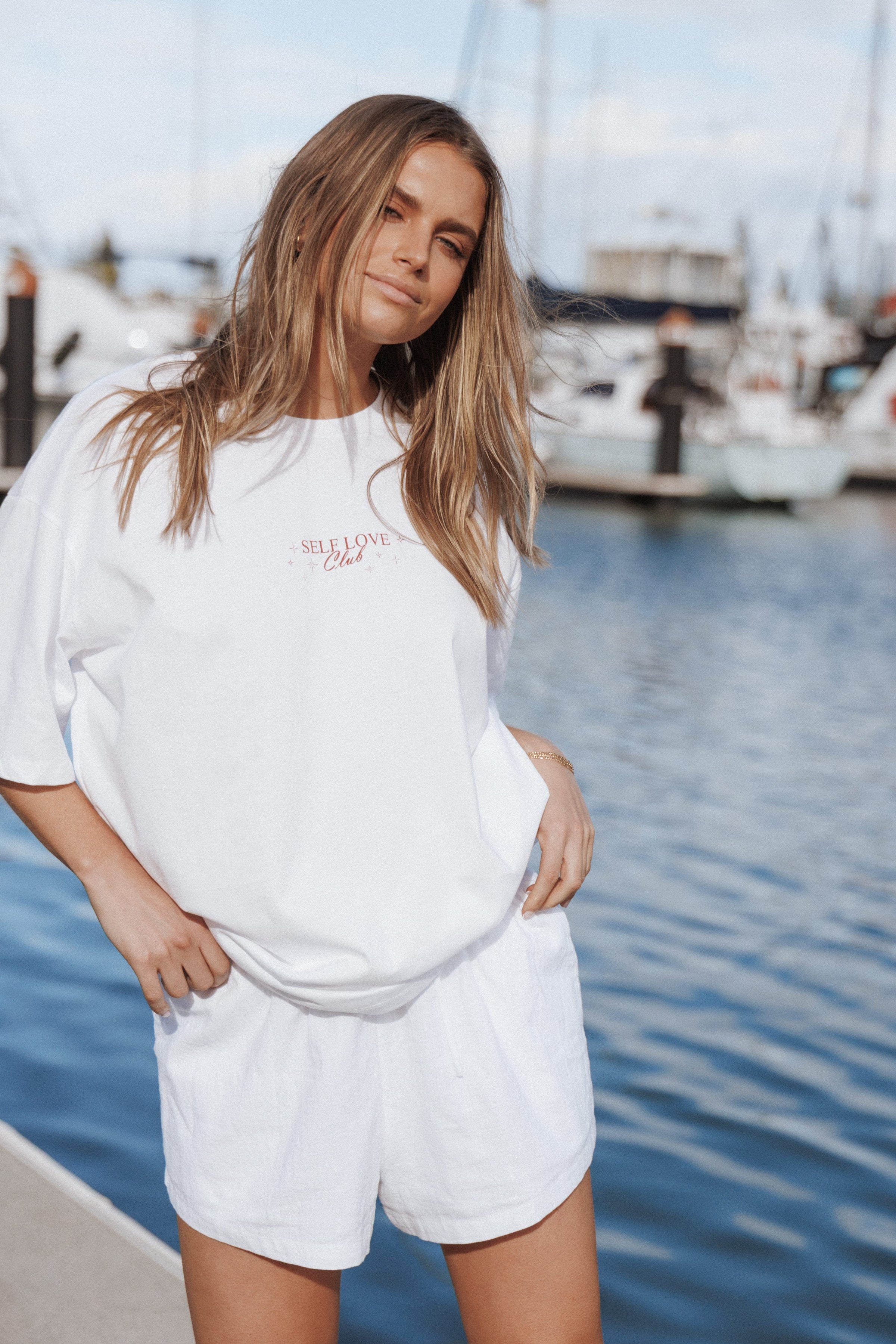TOPS Runa Self Love Graphic Tee - White