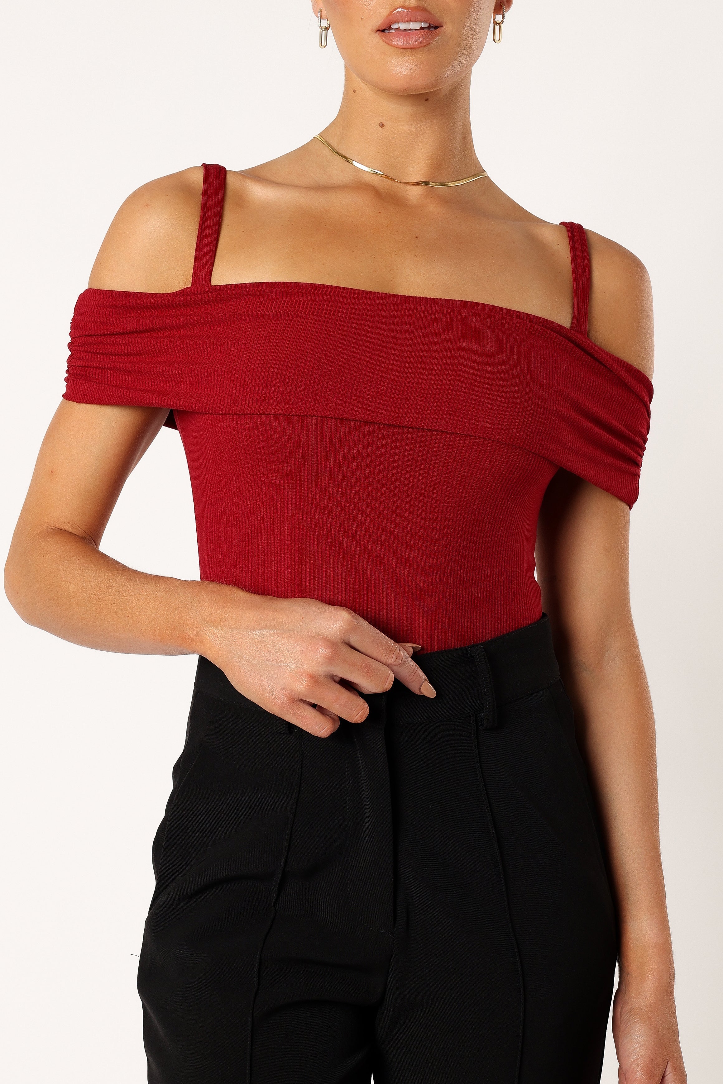 TOPS @Ryder Bodysuit - Wine