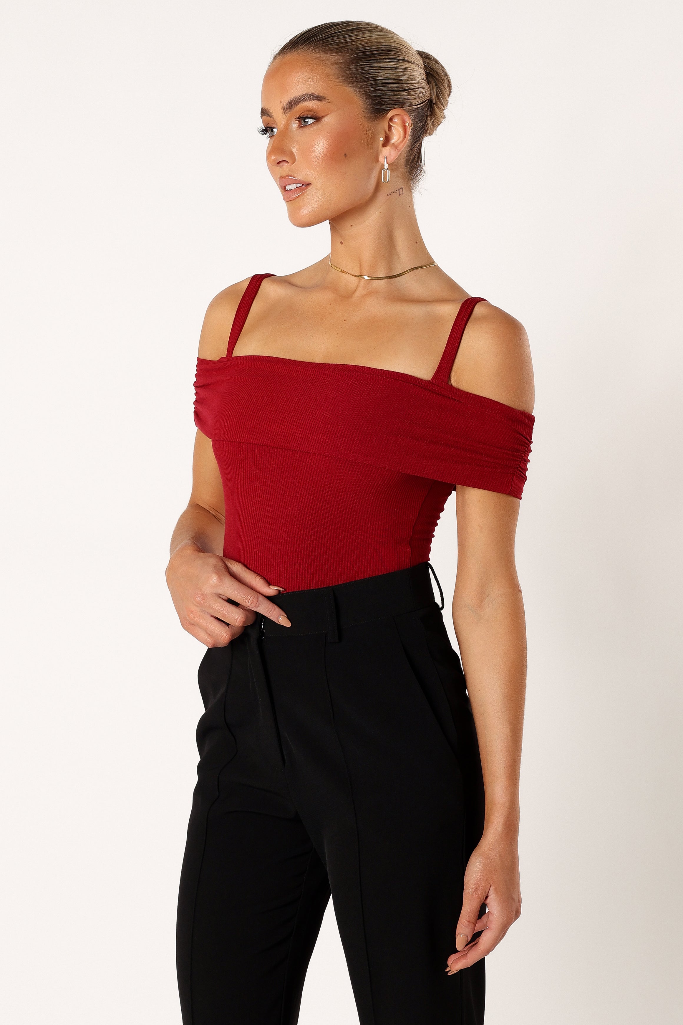 TOPS @Ryder Bodysuit - Wine