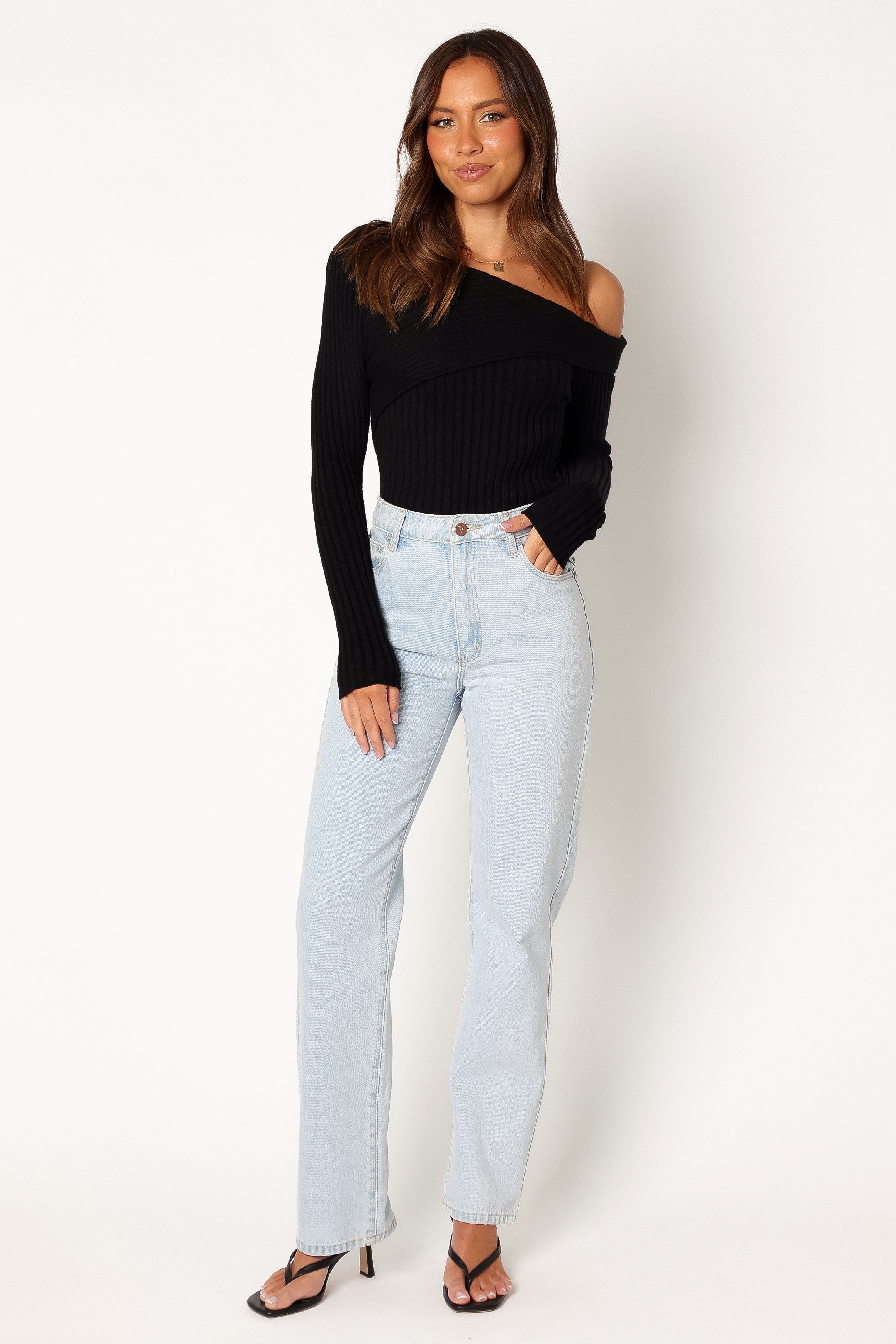 TOPS @Sally-Anne Knit Top - Black