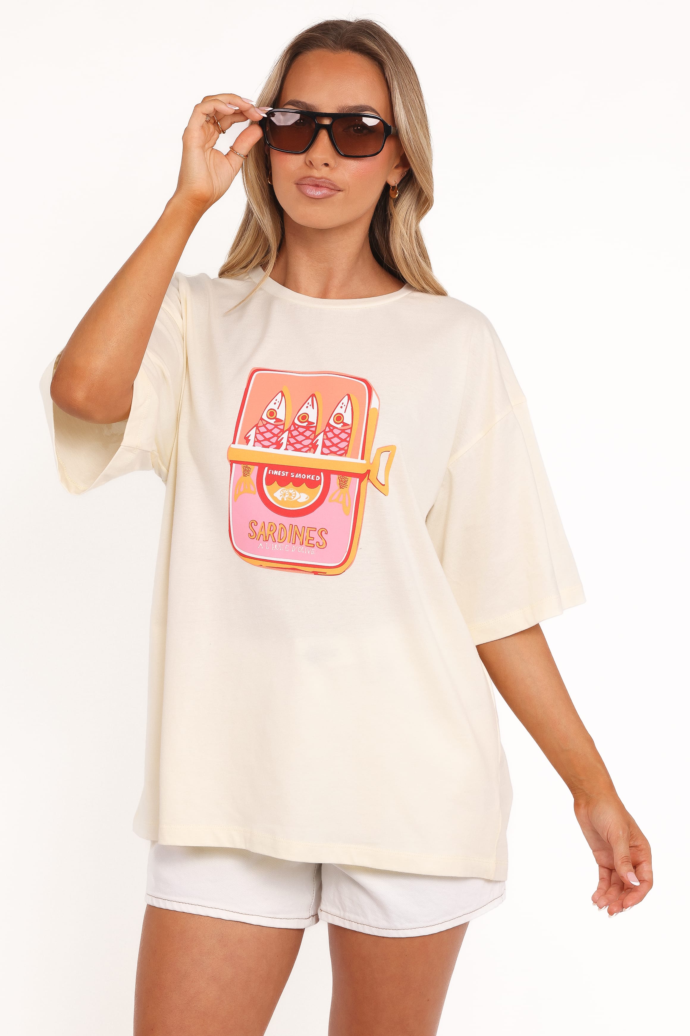TOPS Sardines Tee - Pale Yellow