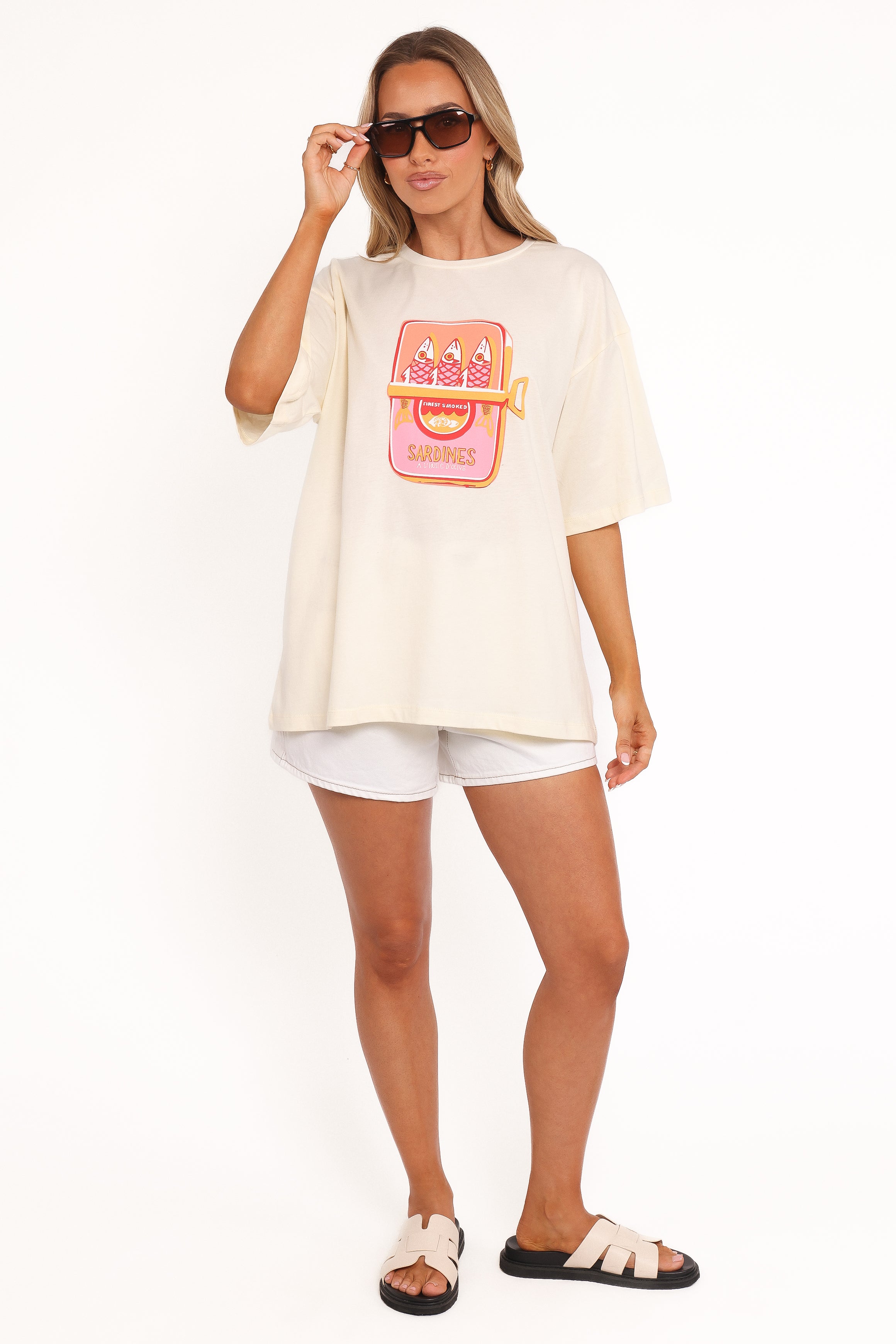 TOPS Sardines Tee - Pale Yellow