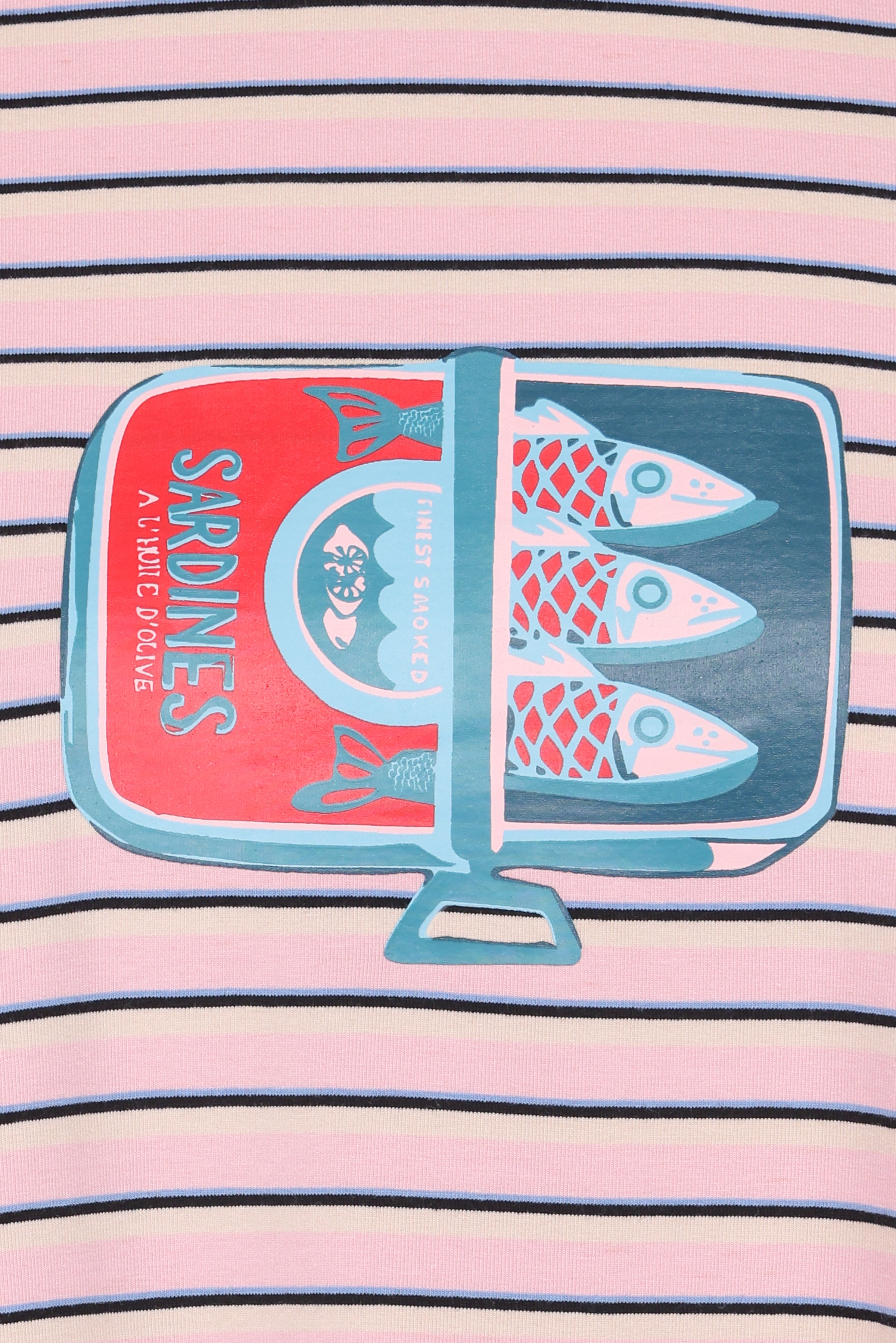 TOPS Sardines Tee - Pink Stripe