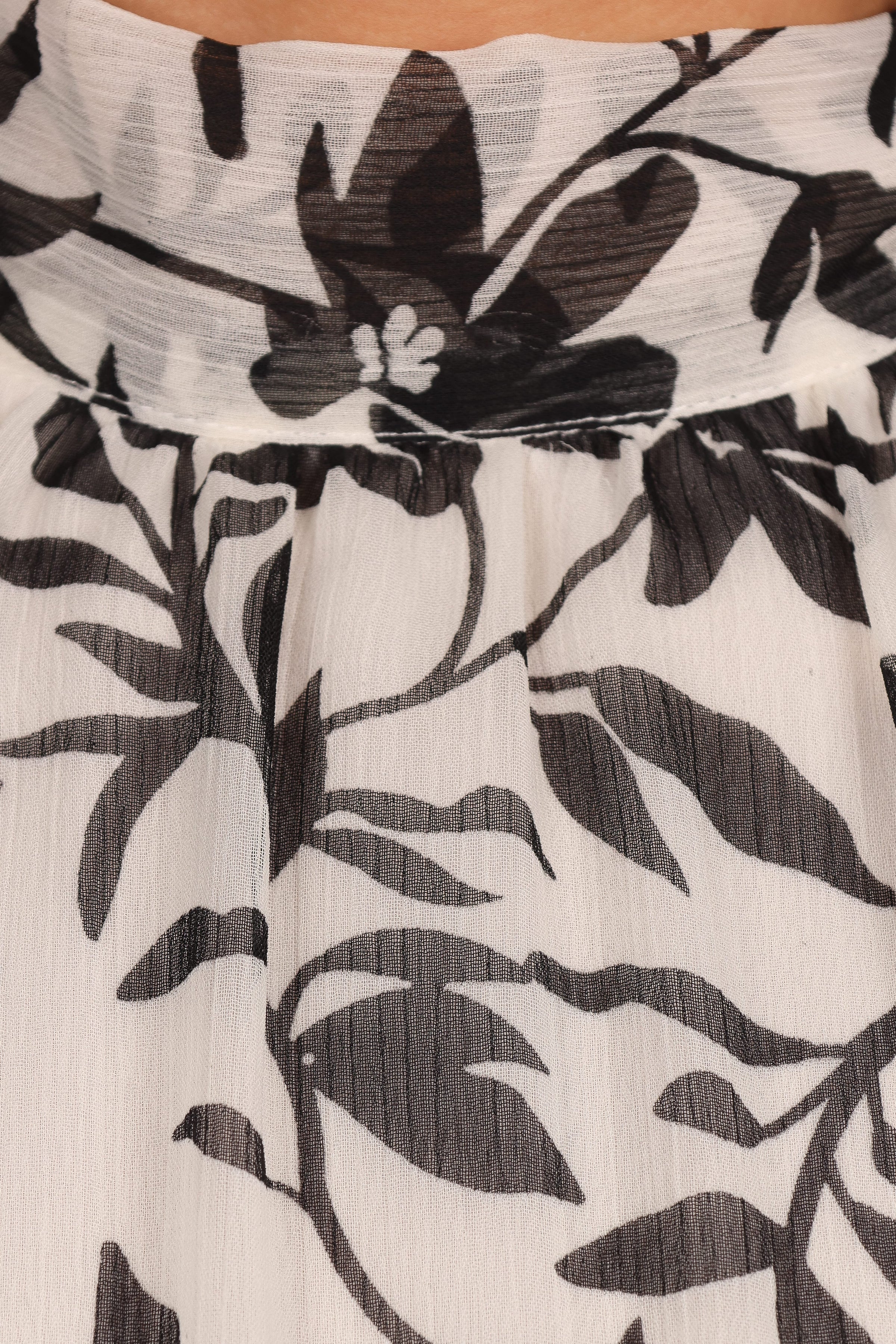 TOPS Senna Top - White Black Floral