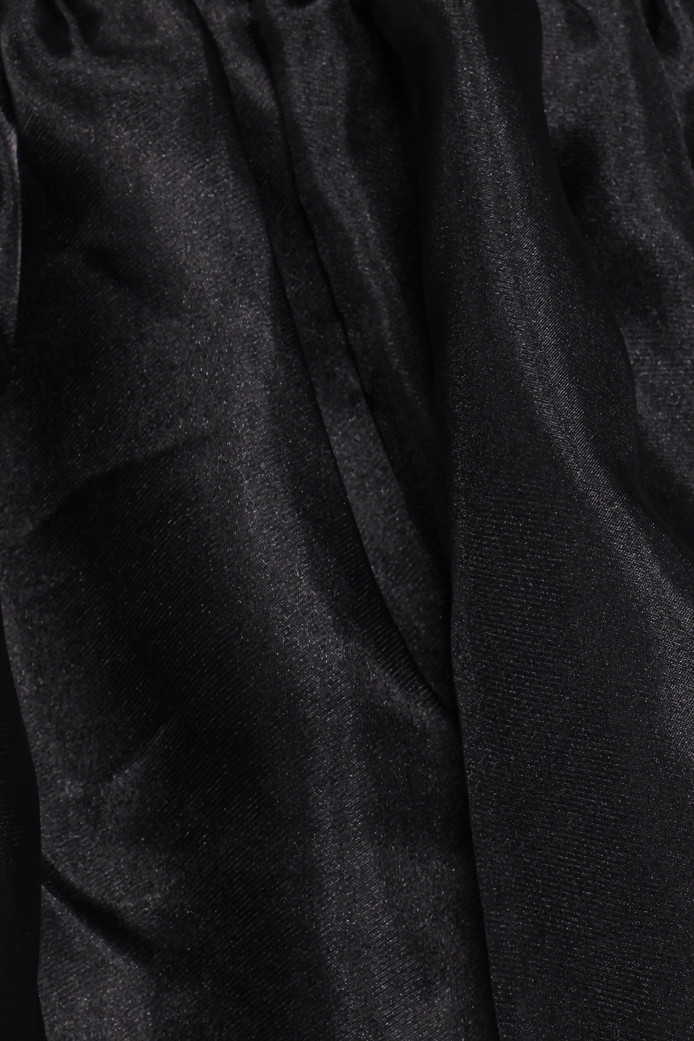 TOPS Solenne Puff Sleeve Peplum Organza Top - Black