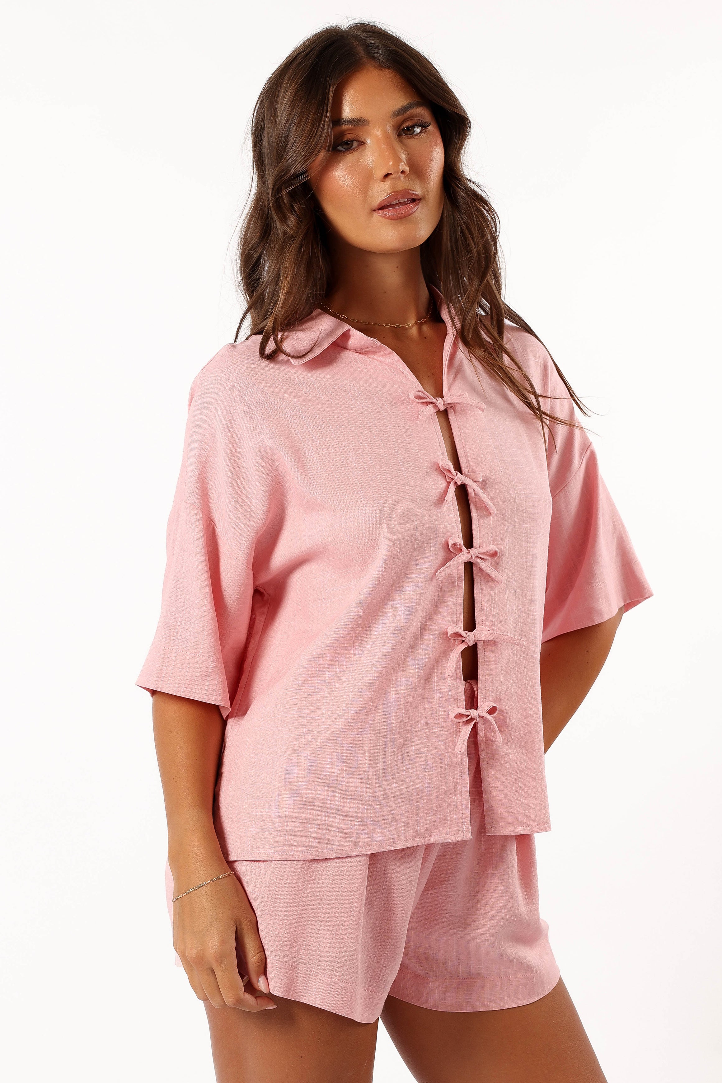 TOPS @Stanley Short Sleeve Top - Pink