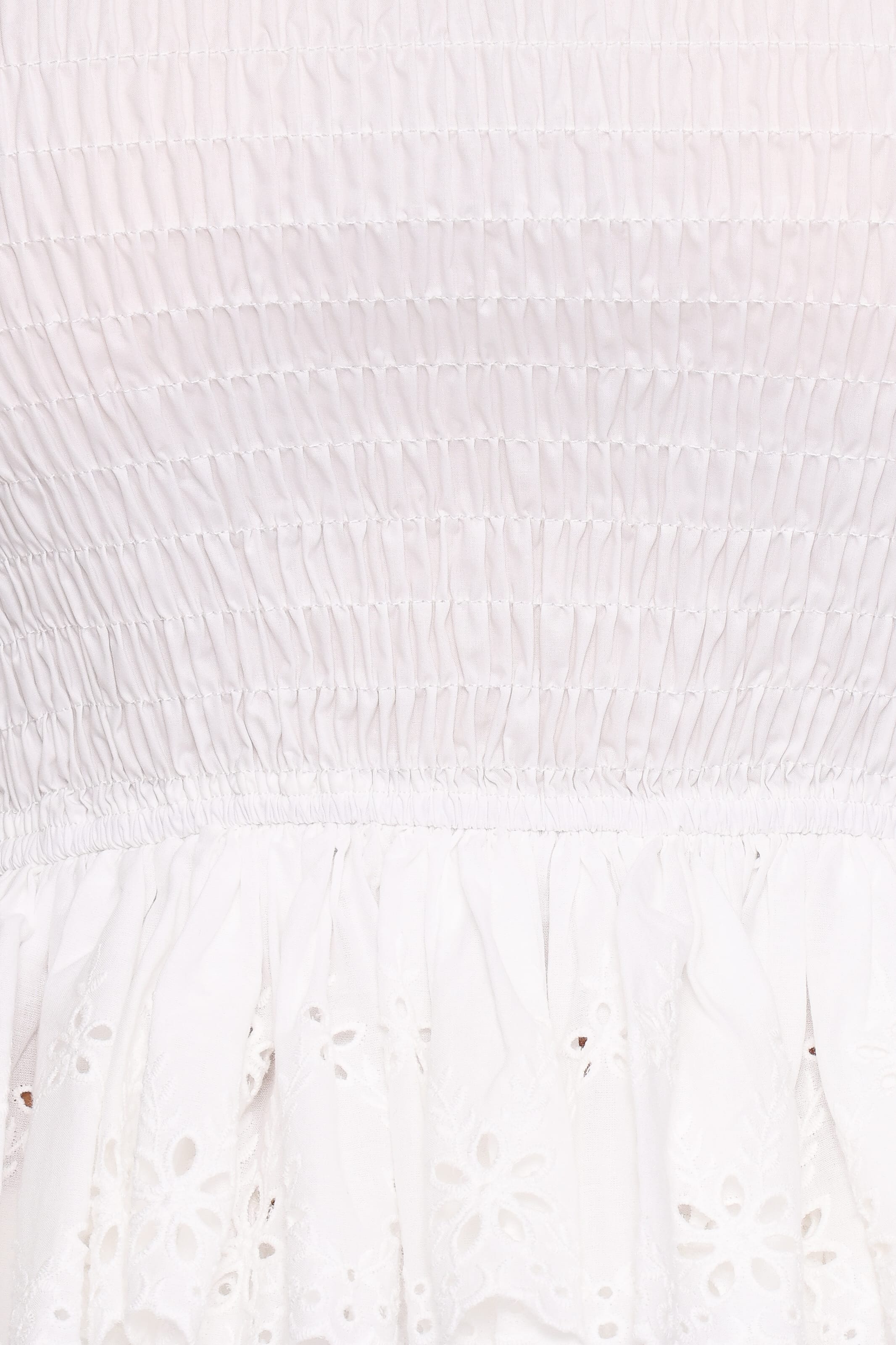 TOPS Stori Shirred Top - White Broderie
