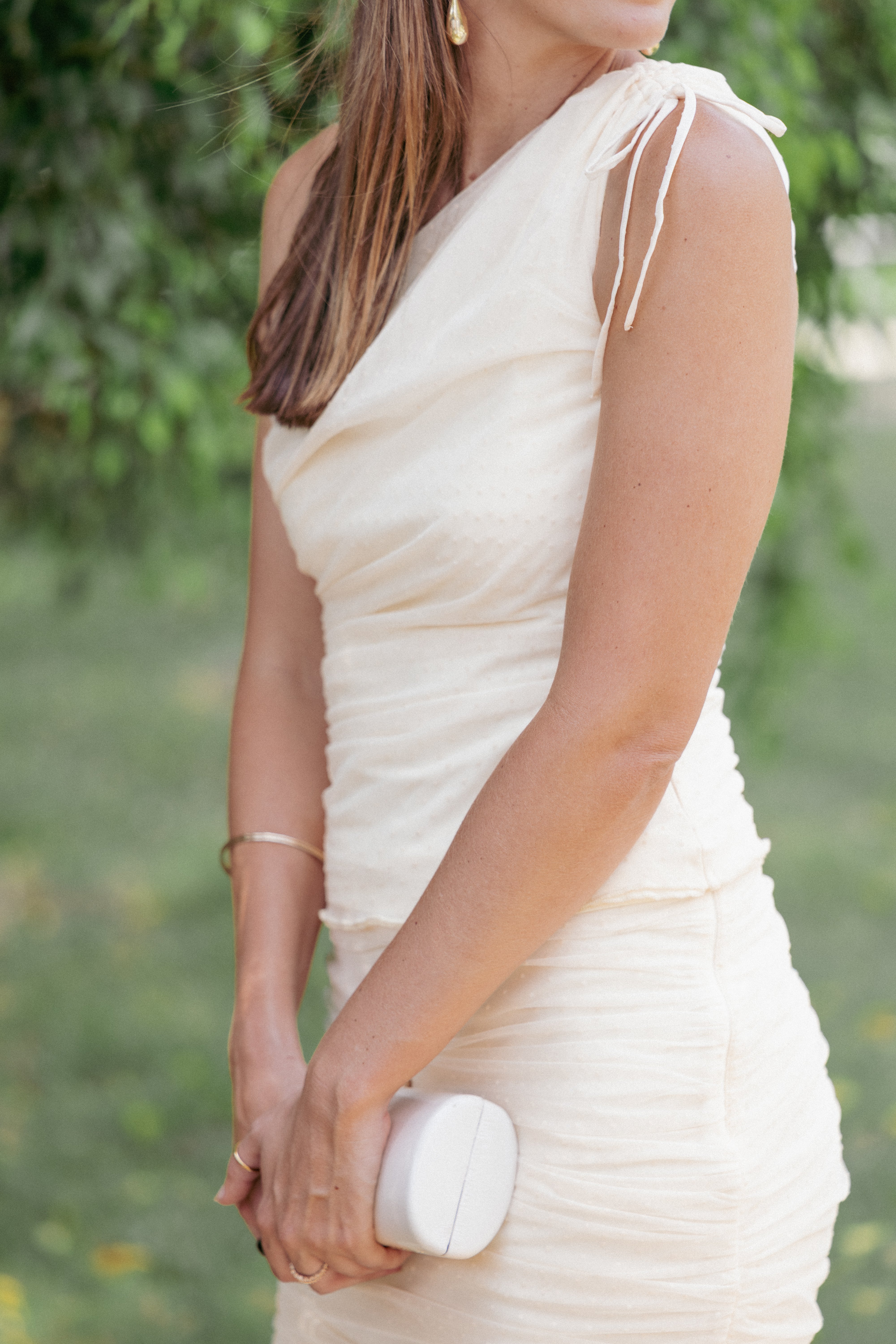 TOPS Susan Mesh One Shoulder Top - Yellow