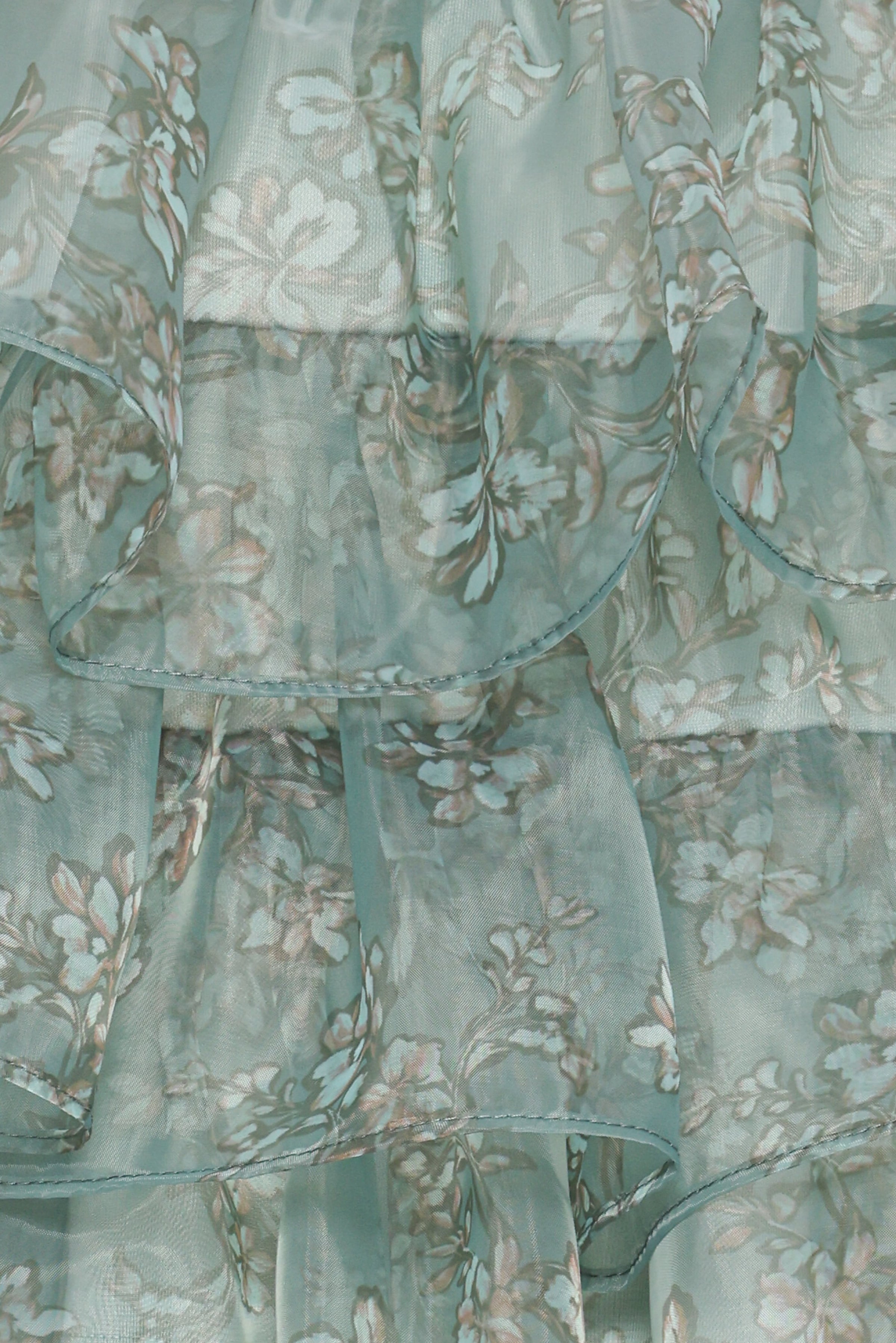 TOPS Taelya Flounce Top - Mint Green Floral