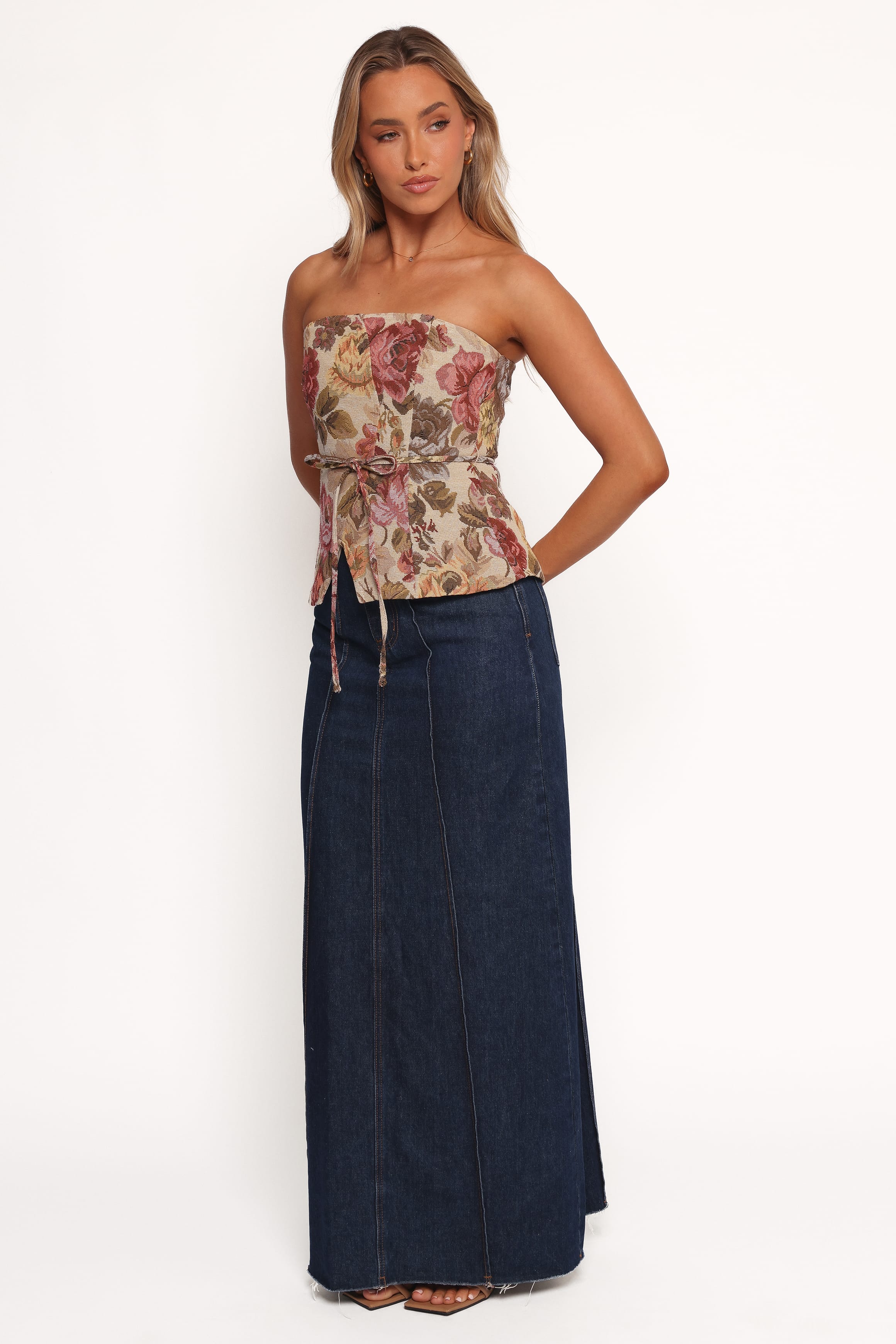 TOPS Talita Strapless Top - Floral