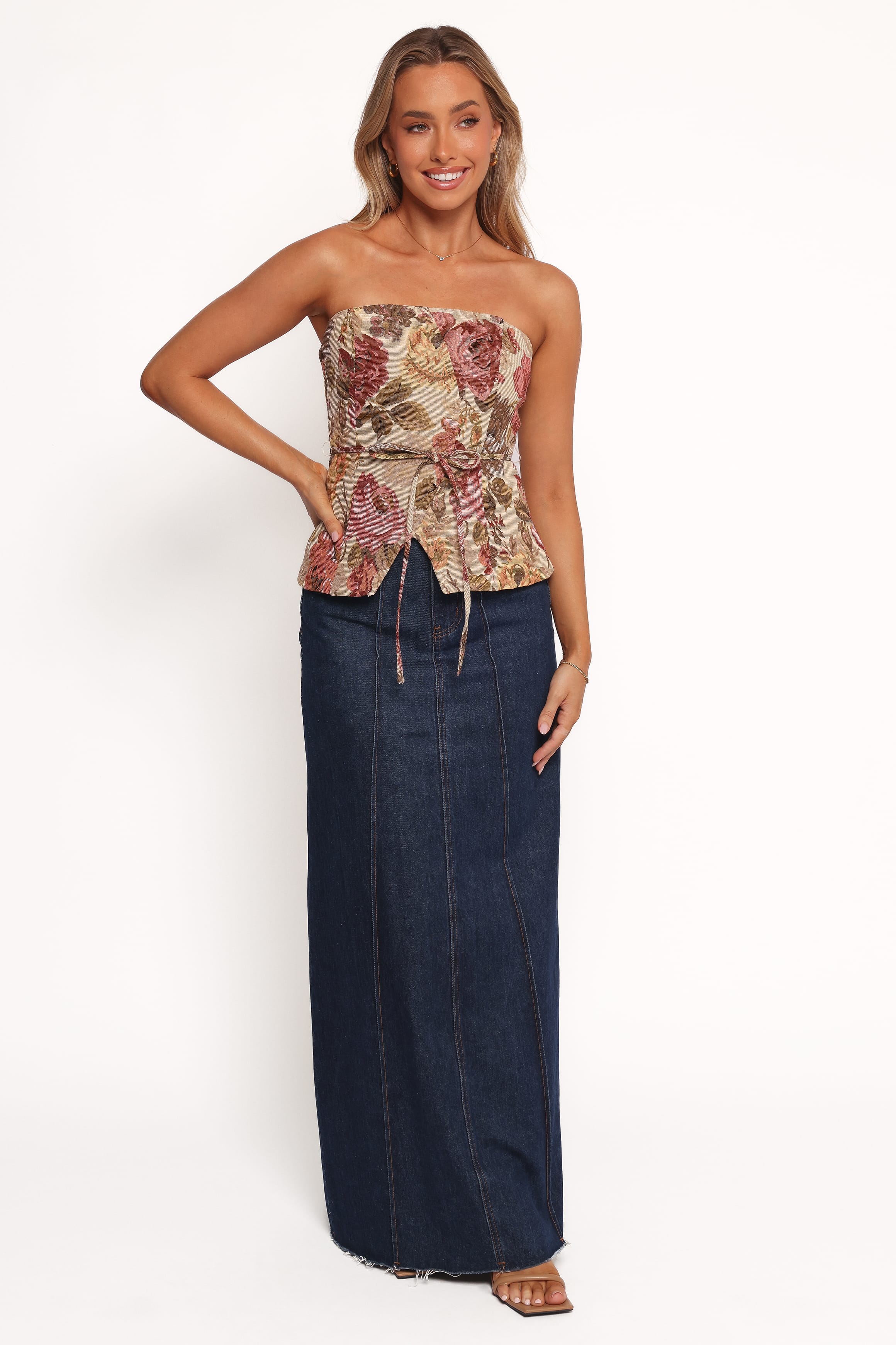 TOPS Talita Strapless Top - Floral