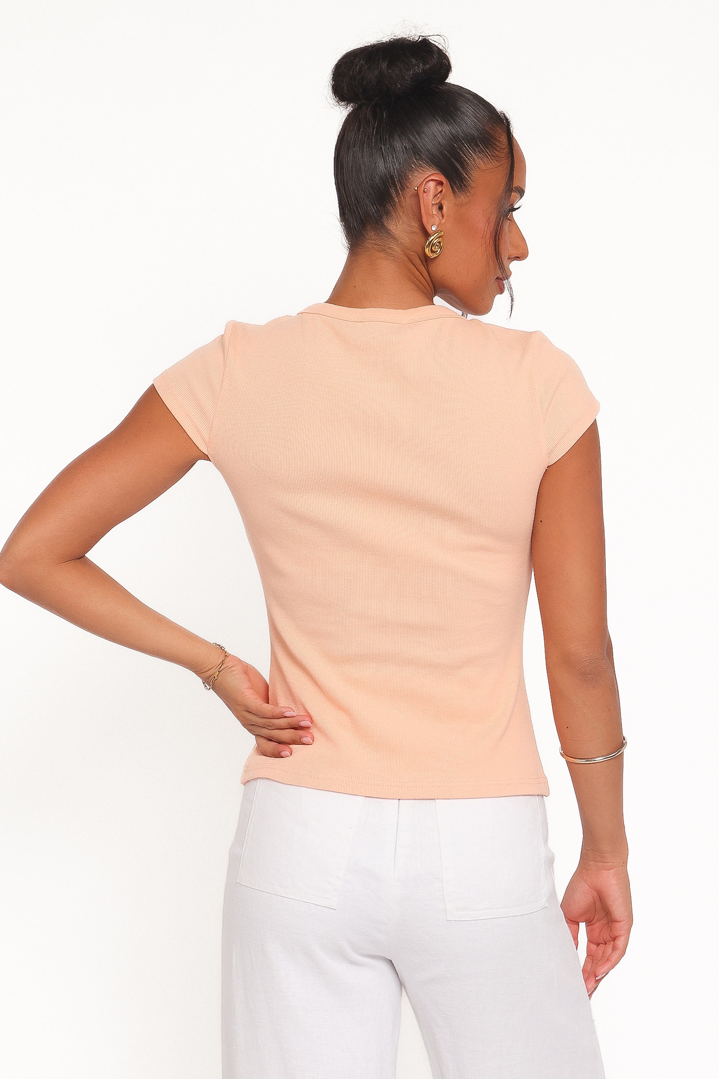 TOPS Tatum Asymmetrical Knit Top - Coral