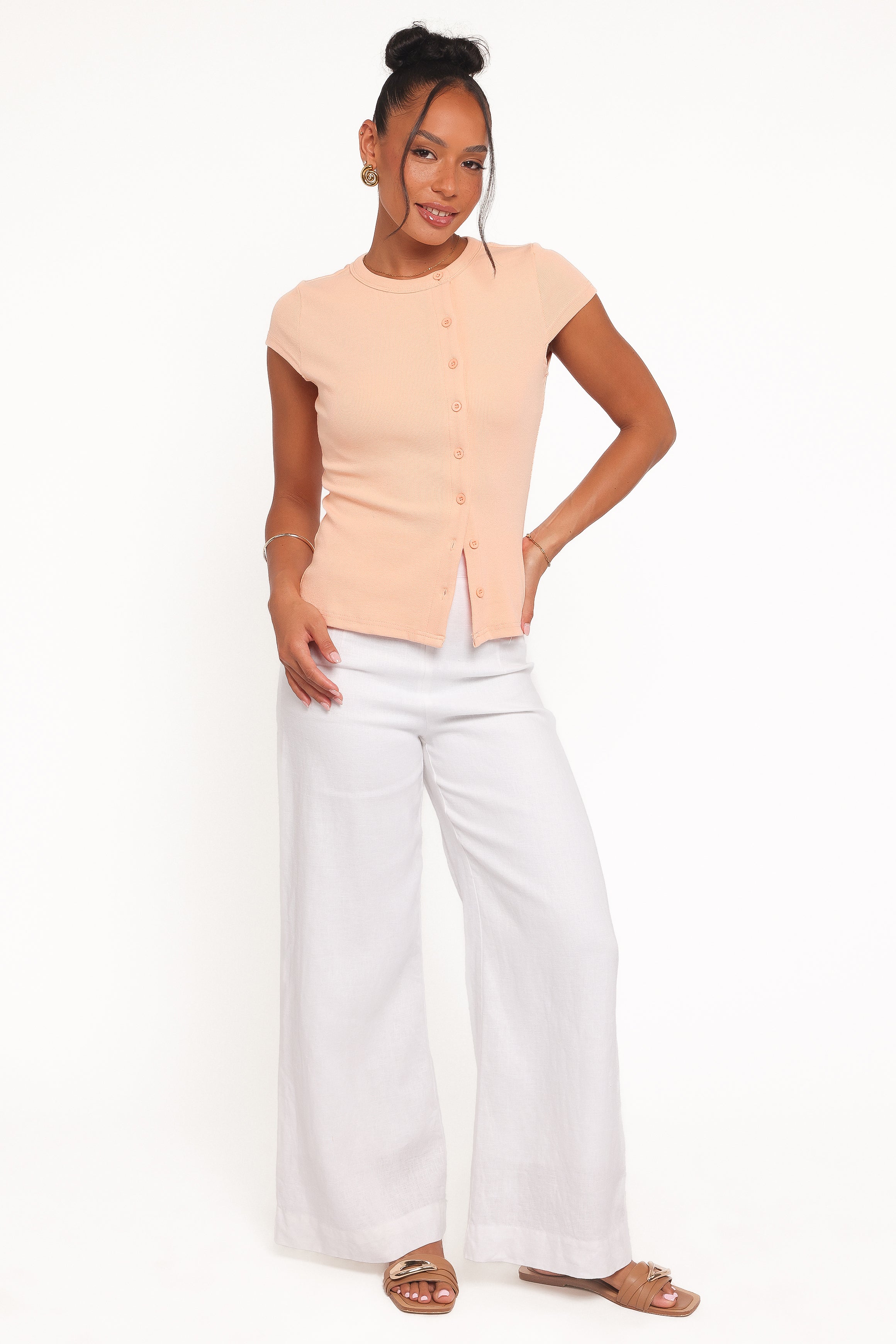TOPS Tatum Asymmetrical Knit Top - Coral