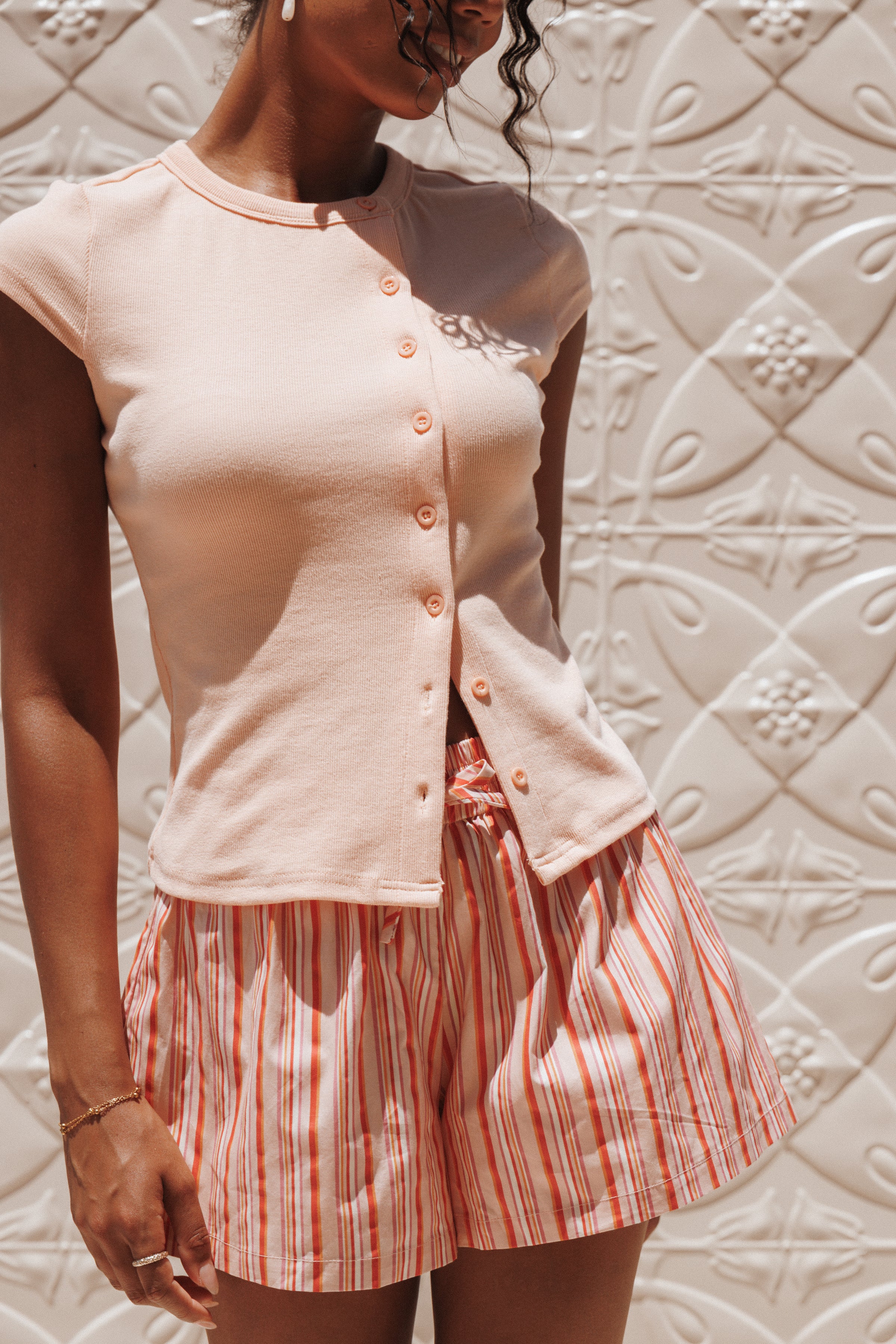 TOPS Tatum Asymmetrical Knit Top - Coral