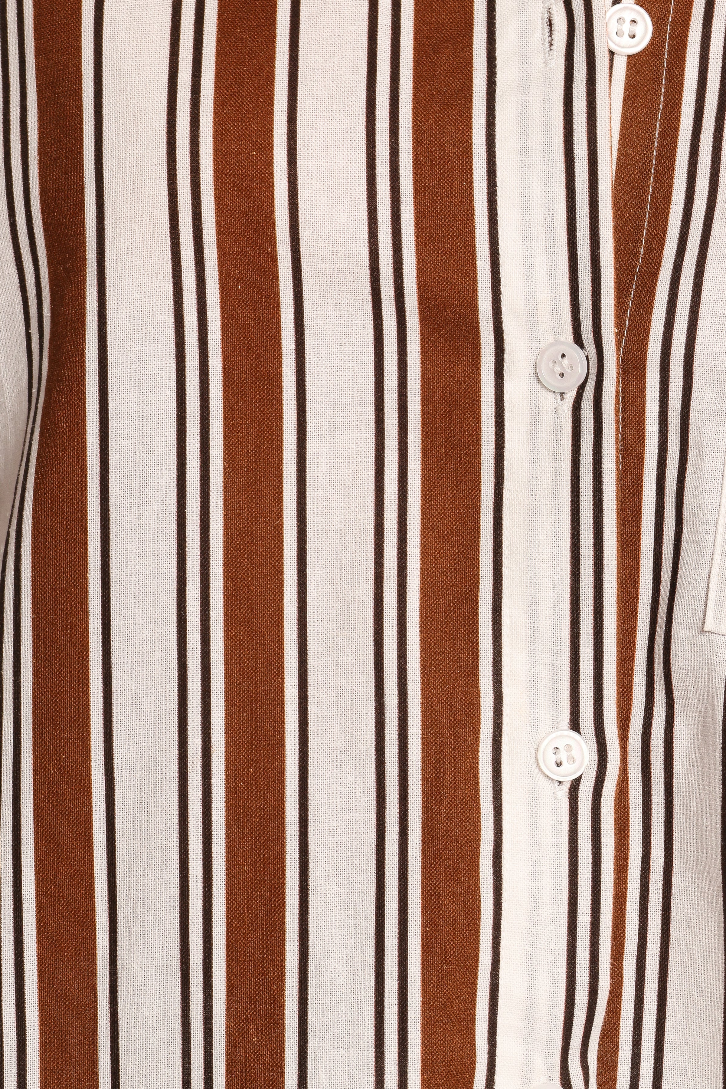 TOPS Thalia Short Sleeve Shirt - Chocolate Stripe