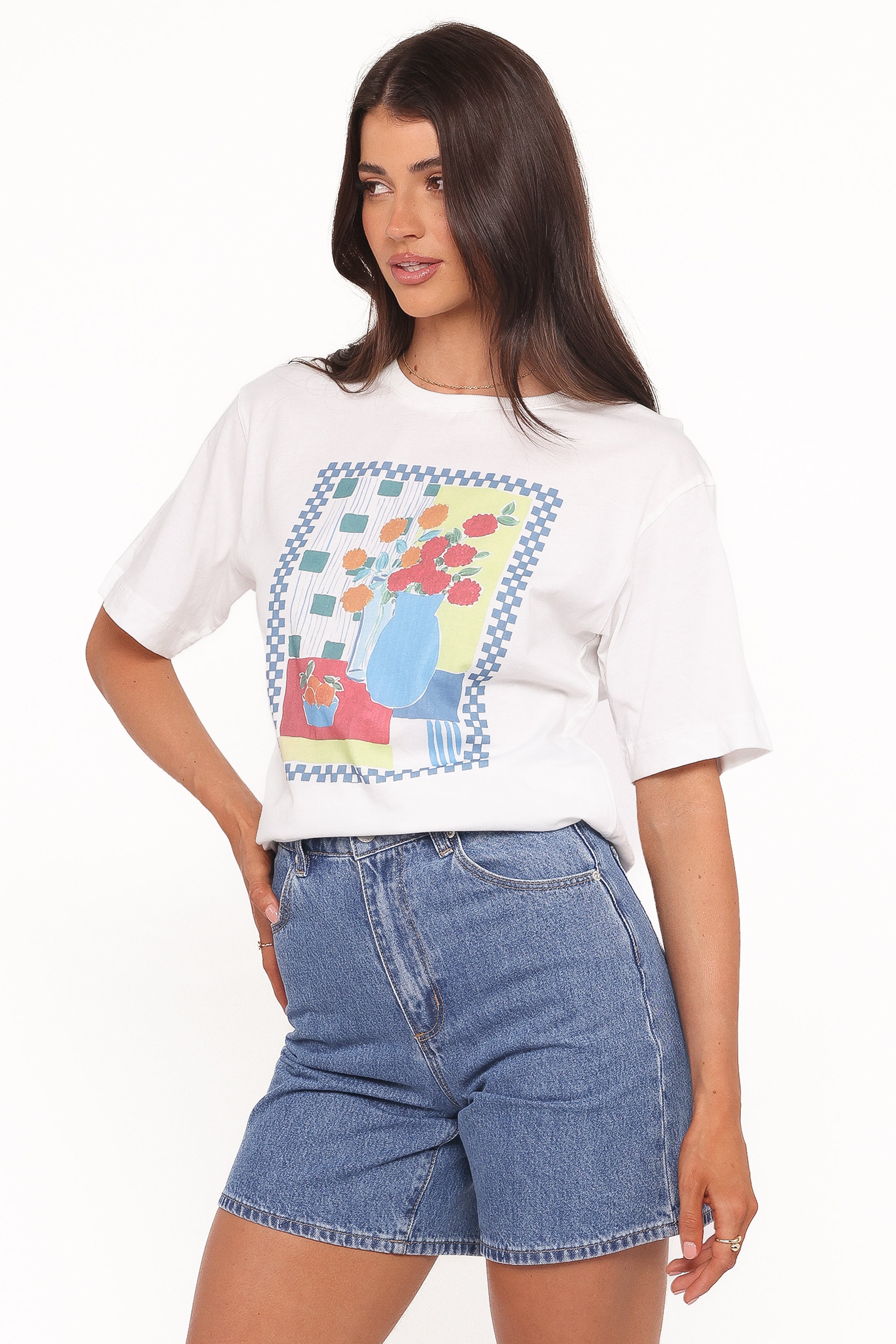 TOPS Theodore Tee - White Multi
