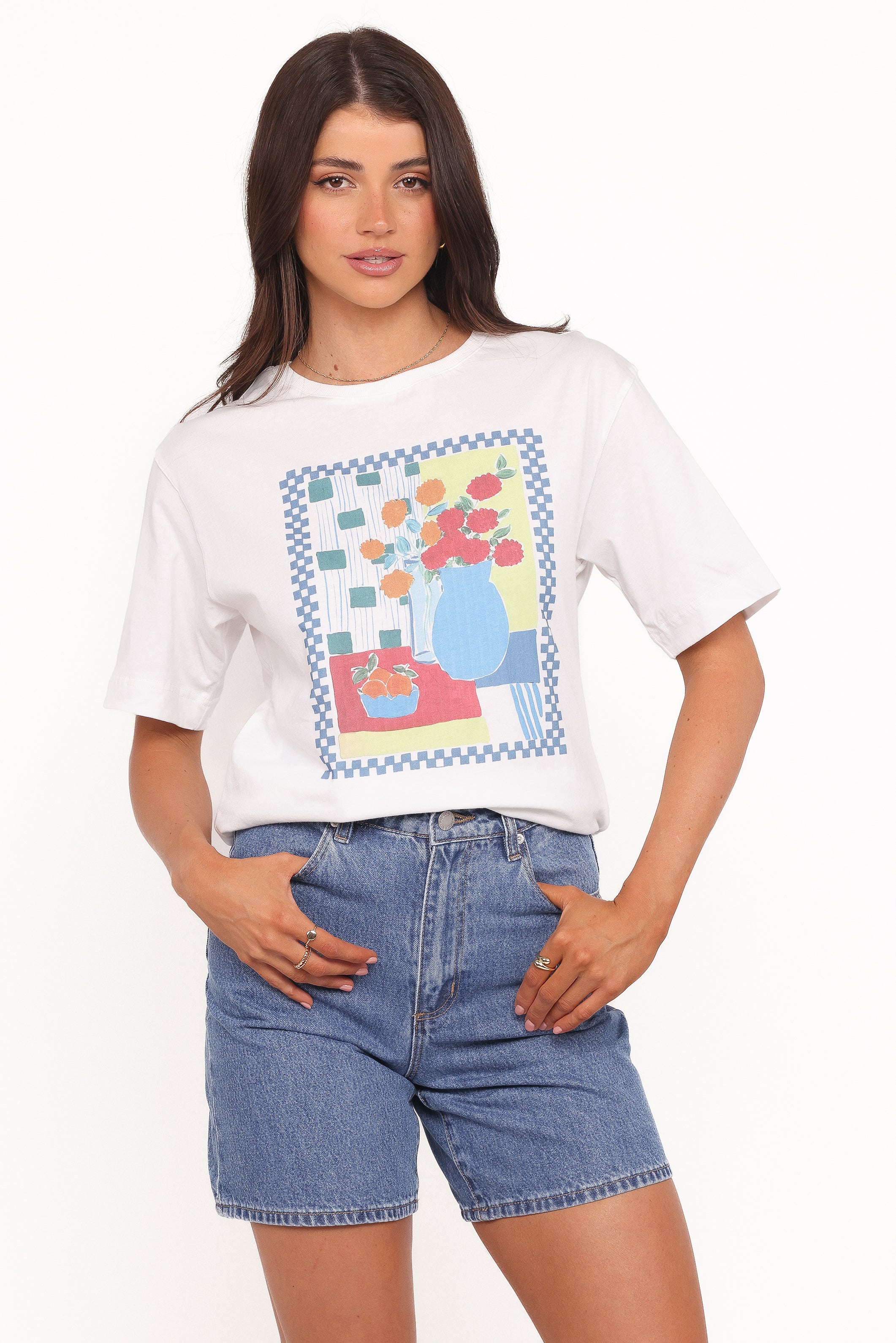 TOPS Theodore Tee - White Multi