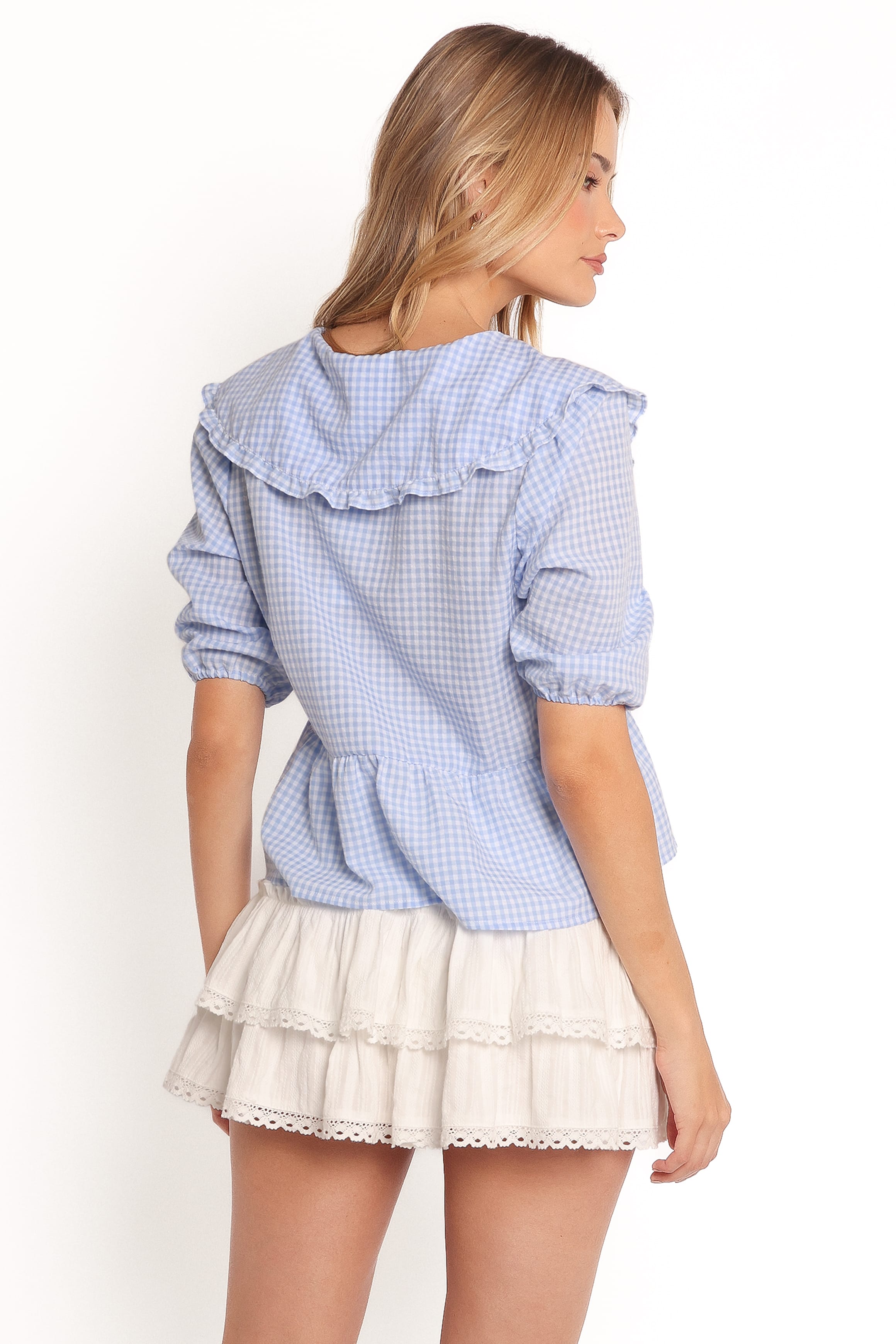 TOPS Tillio Tie Front Top - Blue