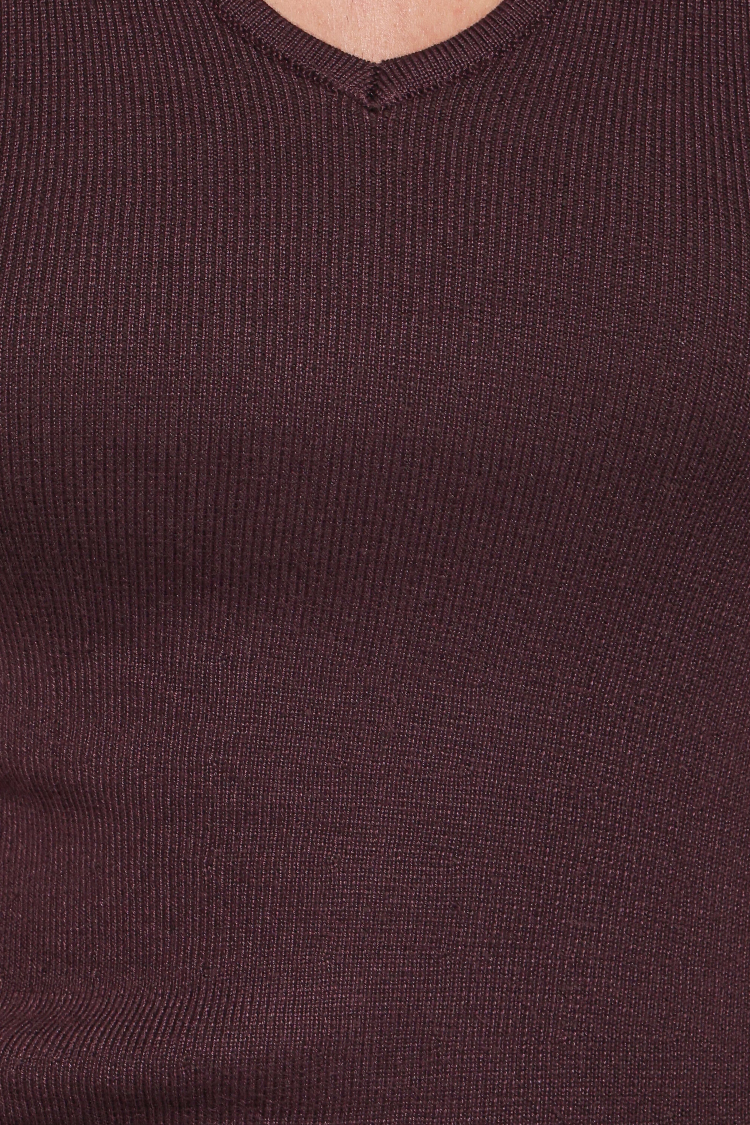 TOPS Tori Side Cinch Knitted Top - Chocolate Brown
