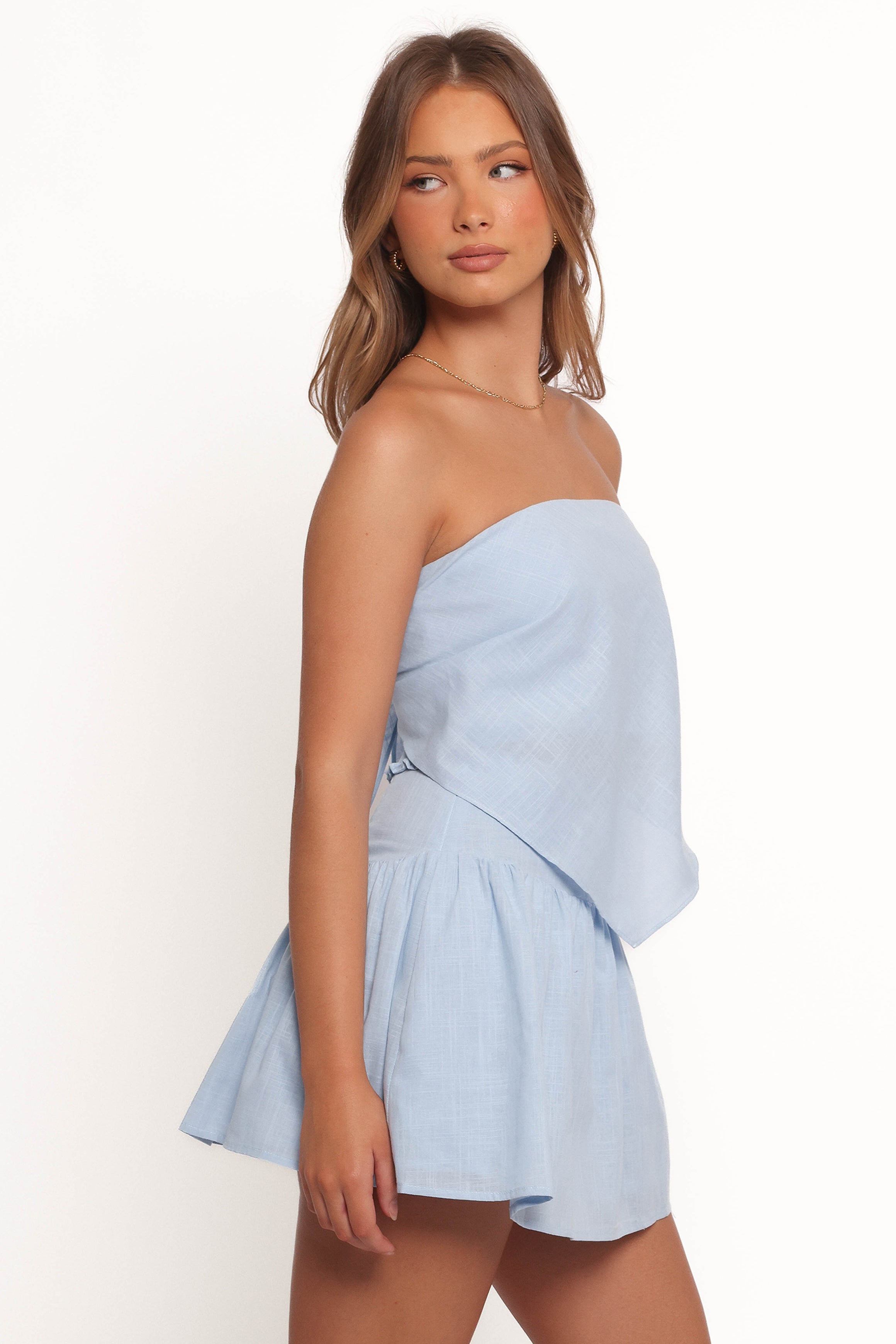 TOPS Twenny Strapless Top - Light Blue